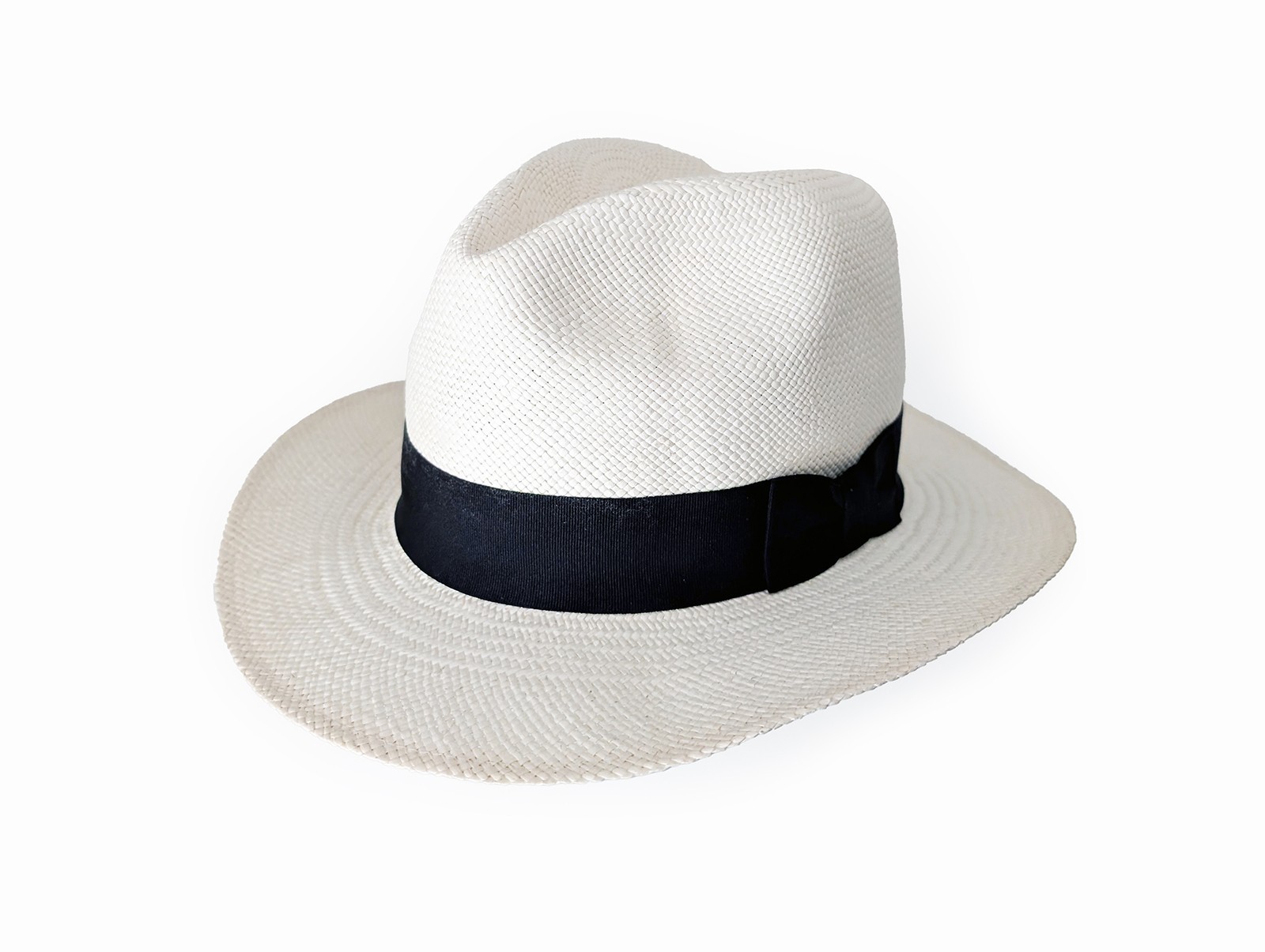 Authentic Ecuadorian Panama Hat Grade 8 White Toquilla Straw Handwoven Sz 56