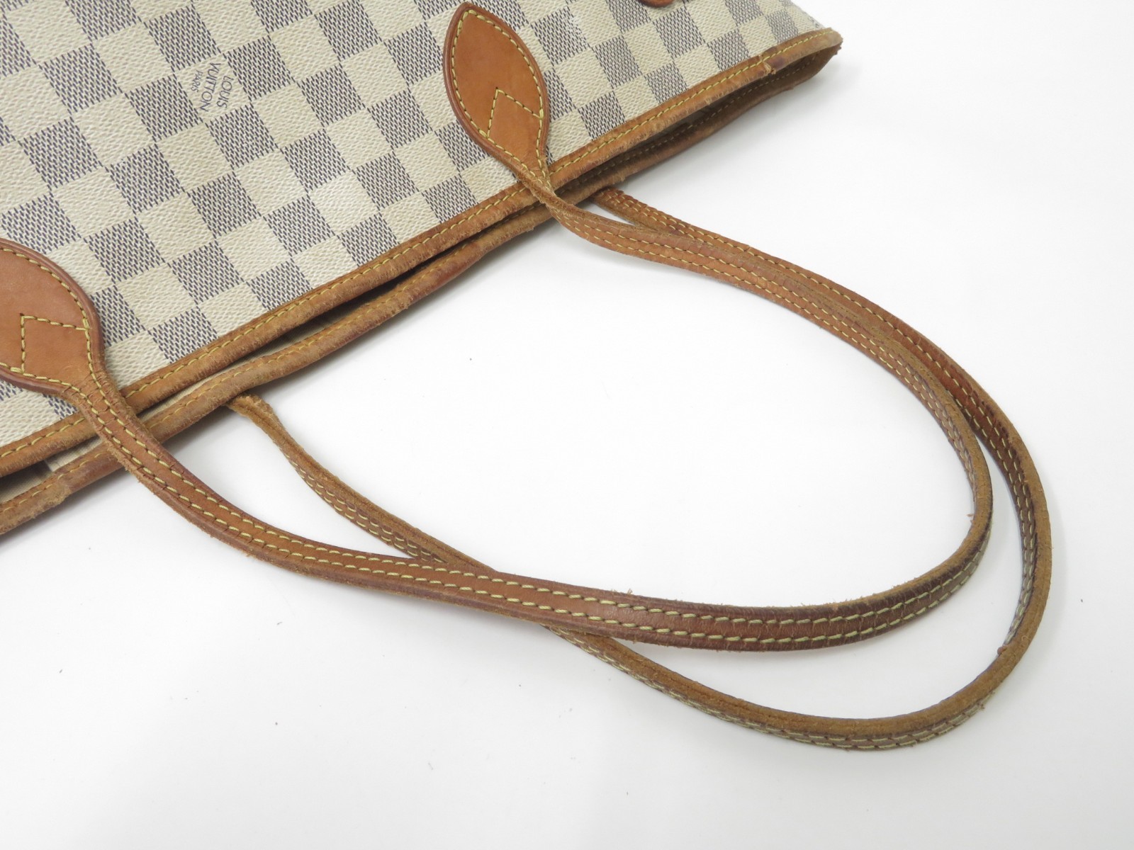 Authentic Louis Vuitton Damier Azur Neverfull MM Shoulder Tote Bag F#51574