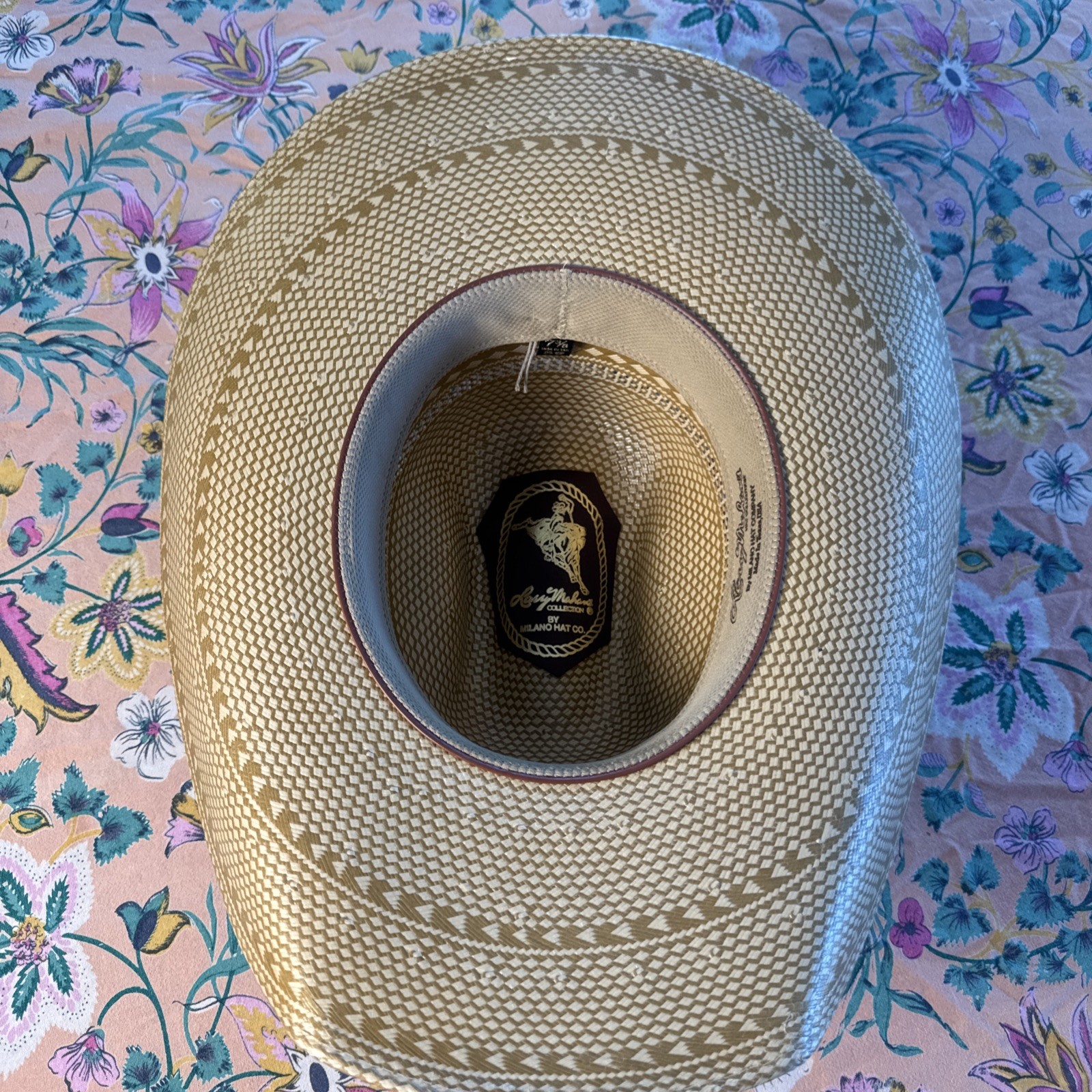 Larry Mahan’s 10X LAREDO Straw Leather Belted Western Cowboy Hat Men 7 3/8 MINT