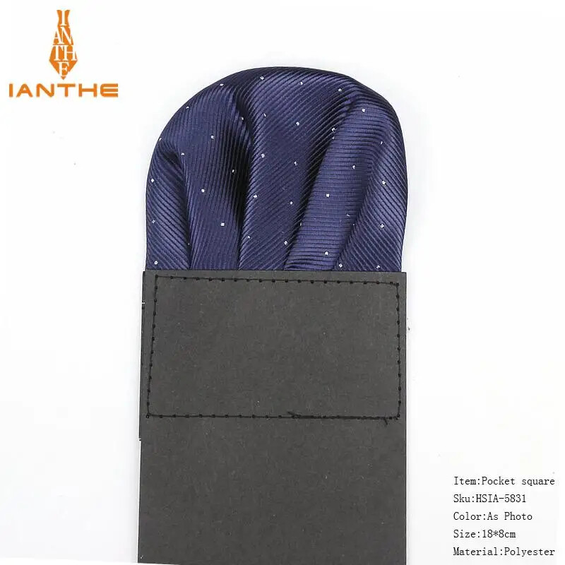 Men’s Satin Silk Pre Folded Pocket Square Hankie Hankerchief Polka Dot Party ,