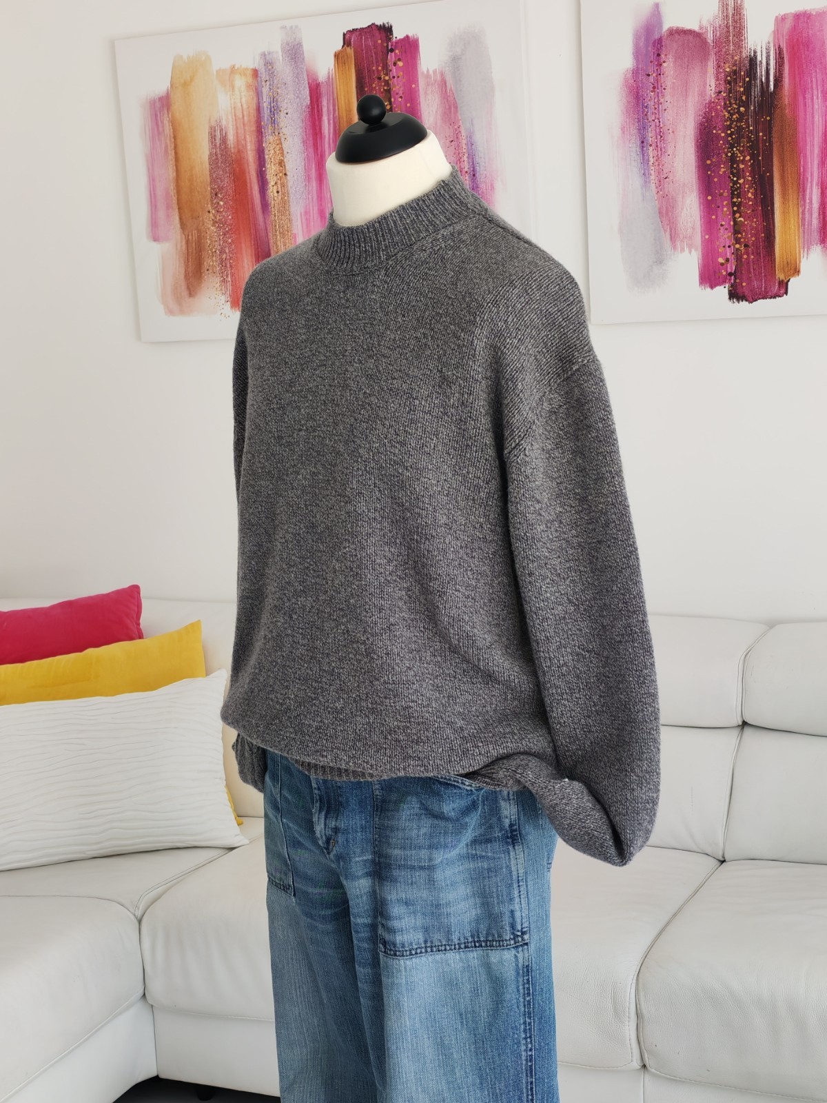 Pull Love Firenze 100% wool mens jumper size XXL grey
