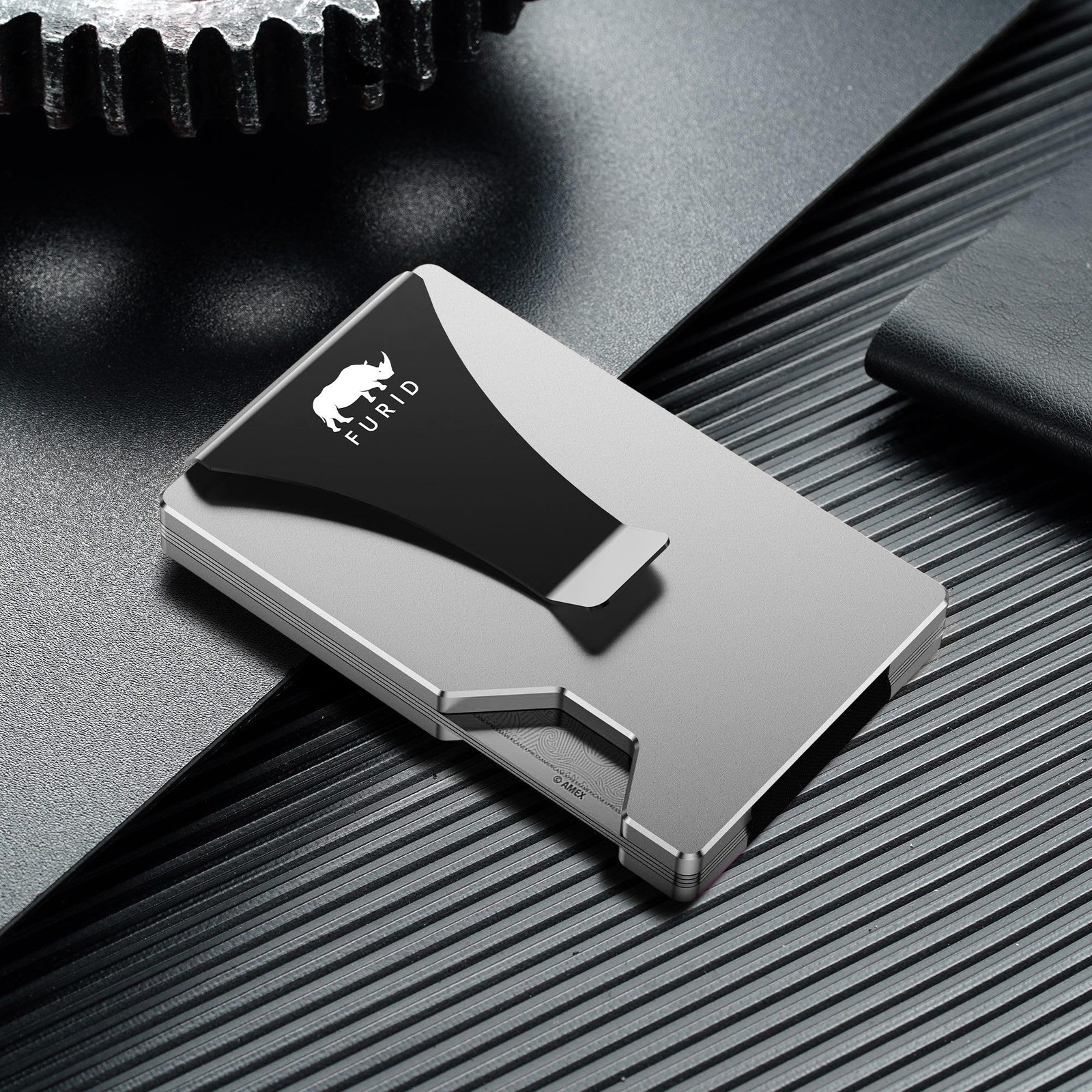 Minimalist Card Wallet for Men Slim: Rfid Metal Standard, Aluminum Silver