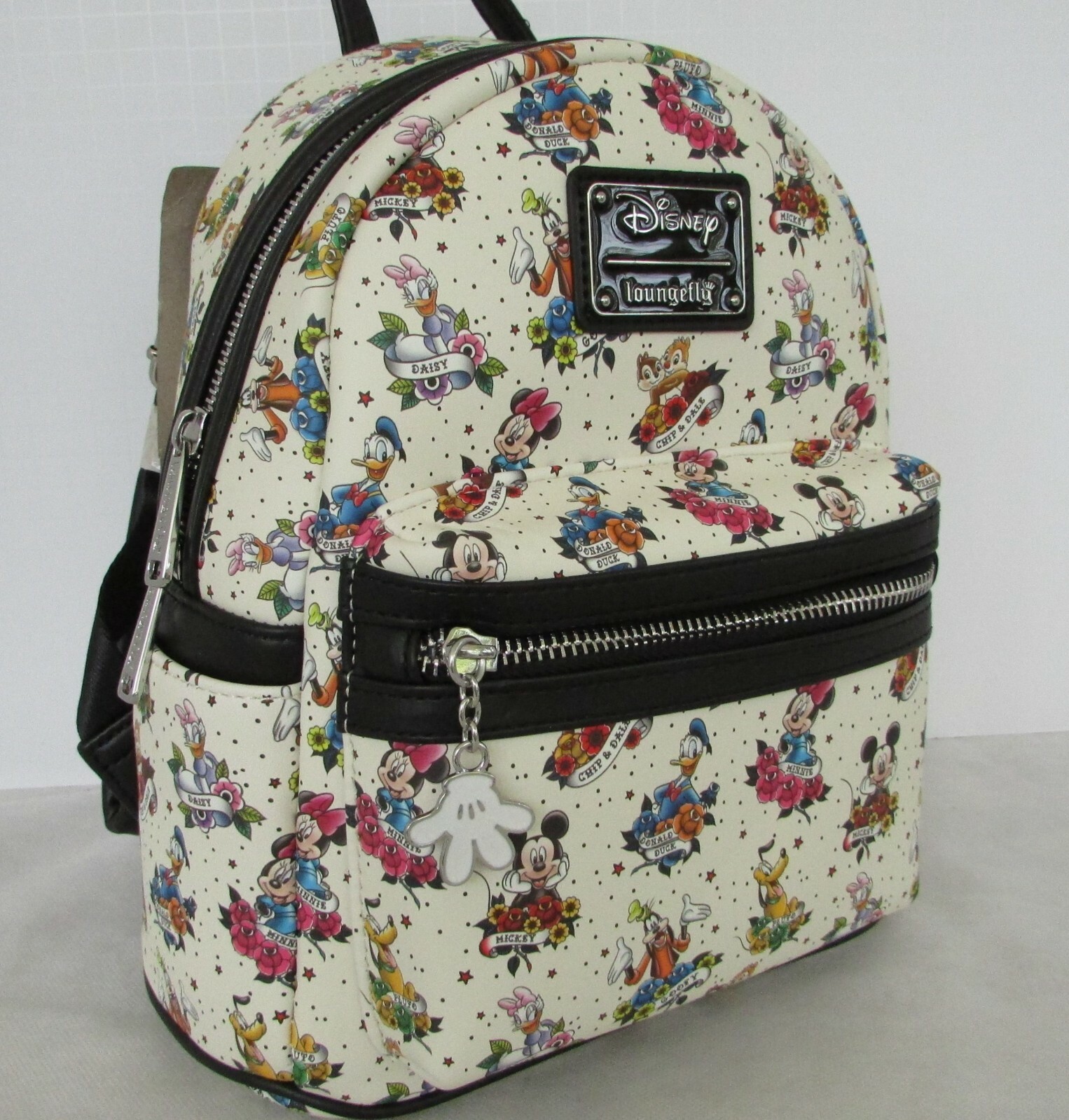 Disney Loungefly Mickey & Friends Tattoo Mini Backpack NWT
