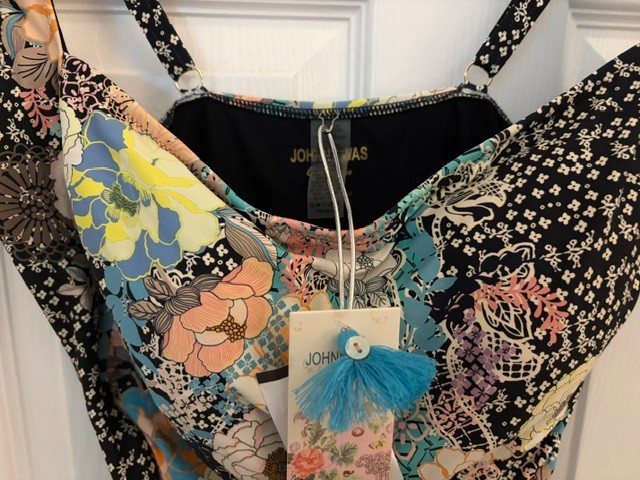 NEW TAGS JOHNNY WAS MILA RUCHED ONE PIECE FLORAL BATHING SUIT SWIMSUIT 3X $198