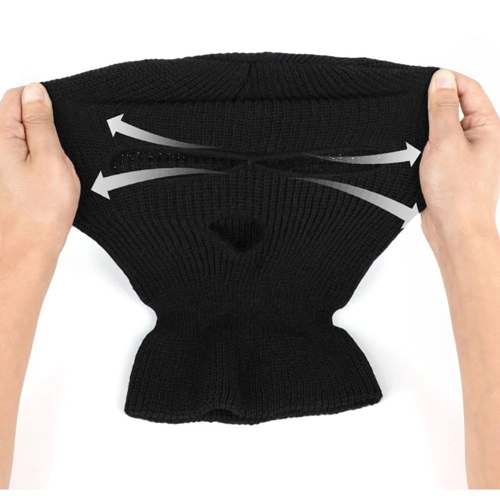 Winter Ski Mask 3 Hole Knitted Skull Balaclava Beanie Hat Men Outdoor Sports Cap