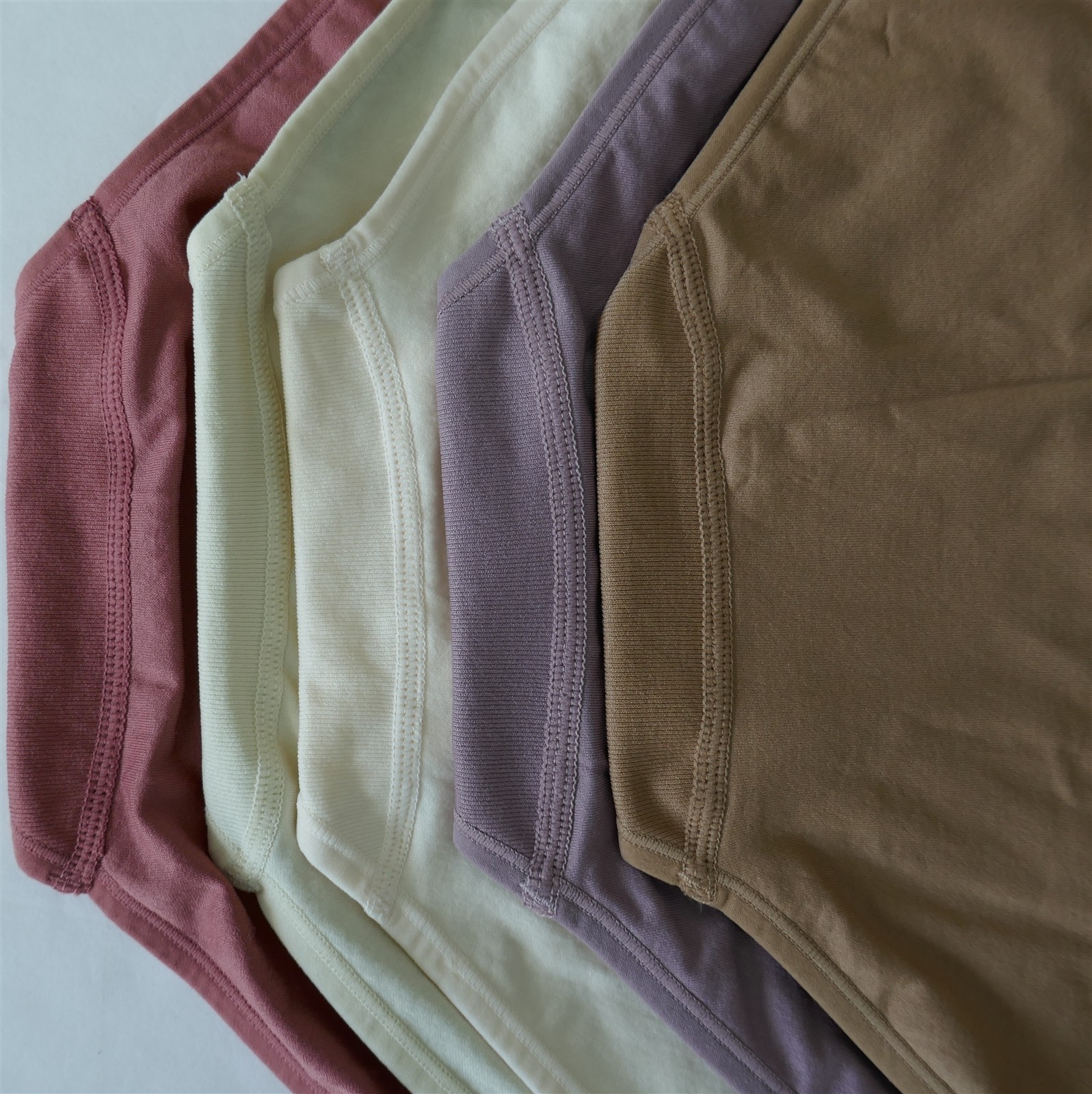 Yummie Shadow Stripe 5 pk Non-Shaping Retro Brief Brown Lilac 2 Beige Rose S M L