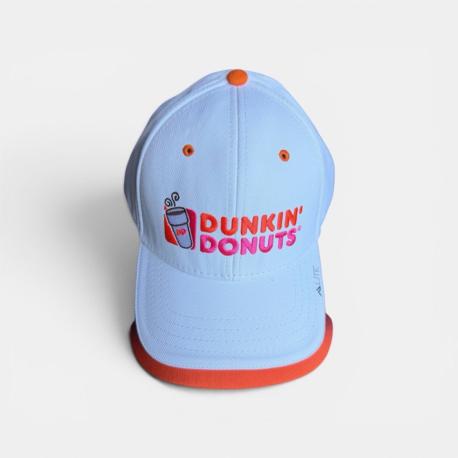 NWOT Pacific Headwear 416L Dunkin Donuts Hat White Adjustable Lite Series Cap