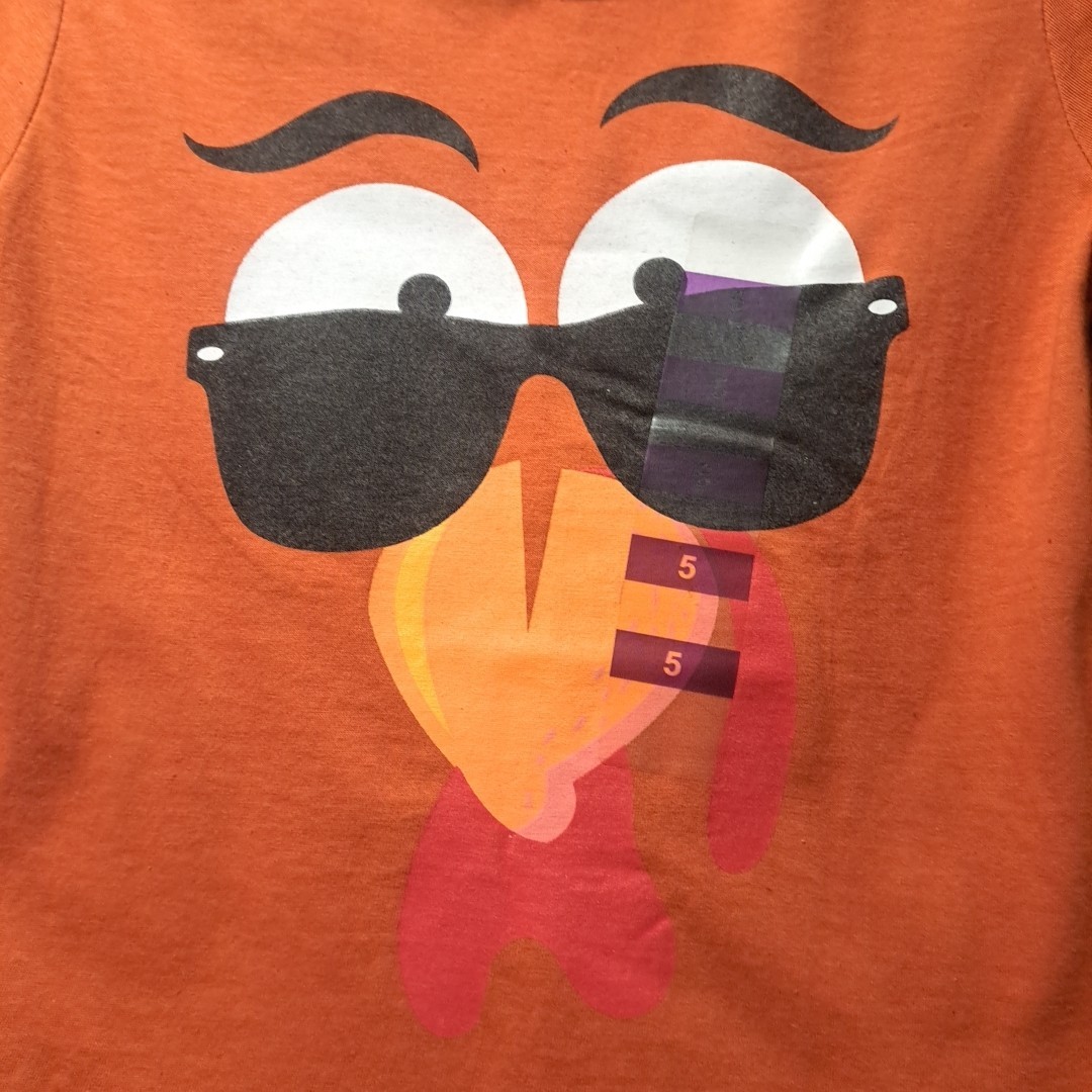 ADTN Childs 5 Orange Halloween Thanksgiving Tshirt Short Sleeve Turkey Disguised