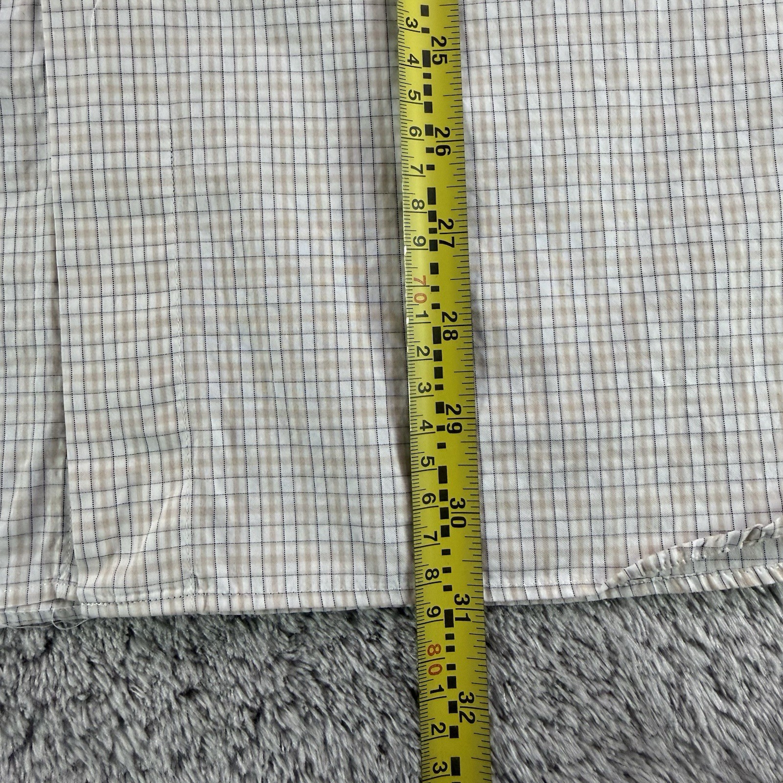 Canali 1934 Dress Shirt Mens 43 17 Beige Blue Check Cotton Button Up Italy