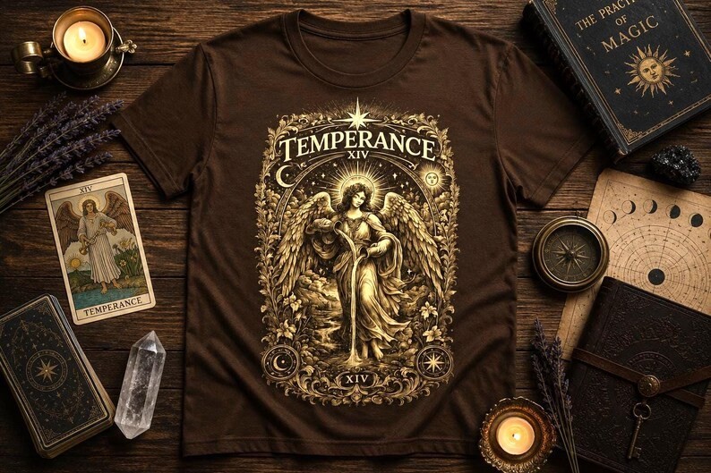 Temperance Tarot Card Shirt, Major Arcana XIV Tee, Vintage Occult T-Shirt