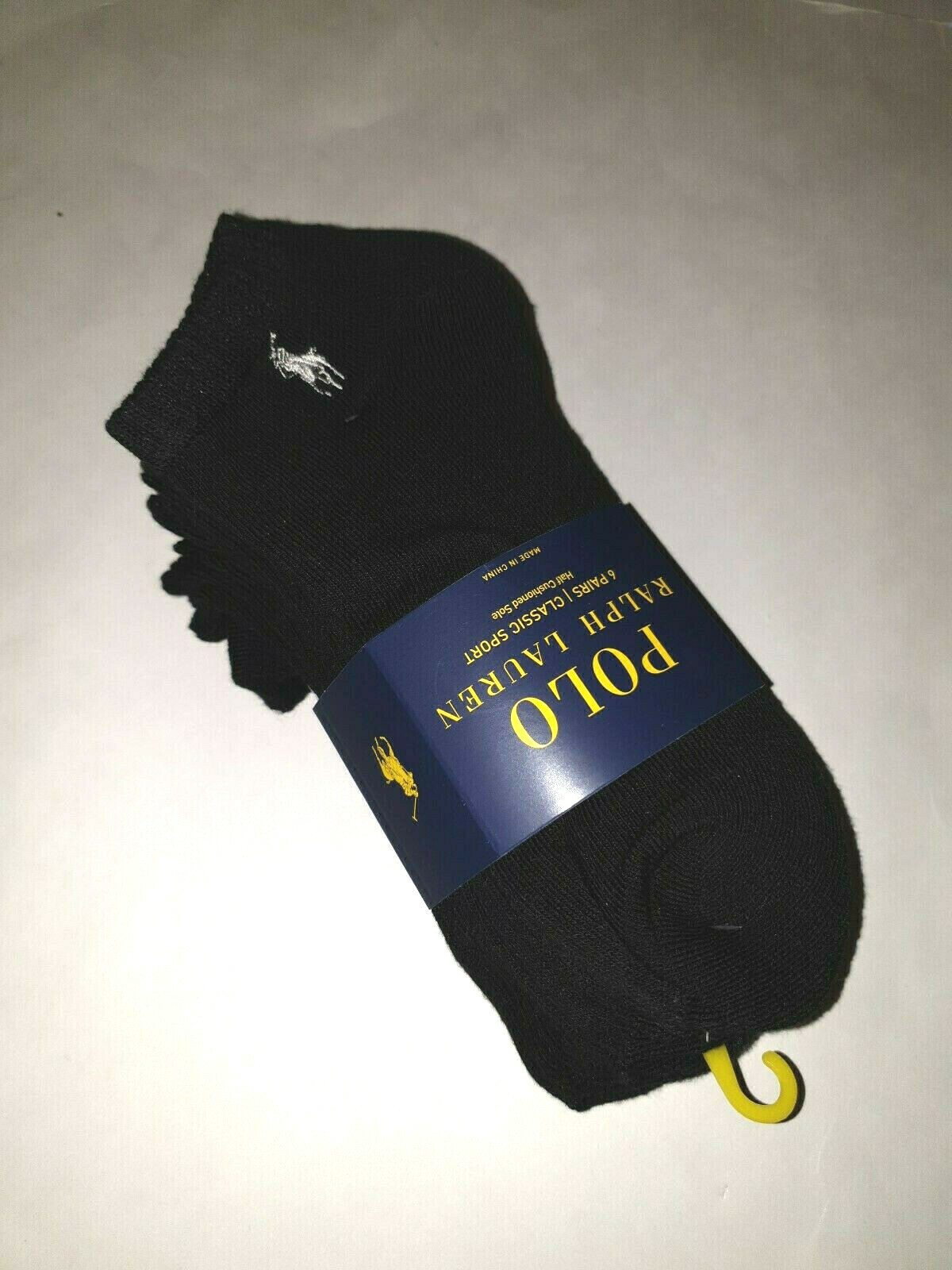 Polo Ralph Lauren 6-pair classic sport socks 6pk low cut socks White Black Navy
