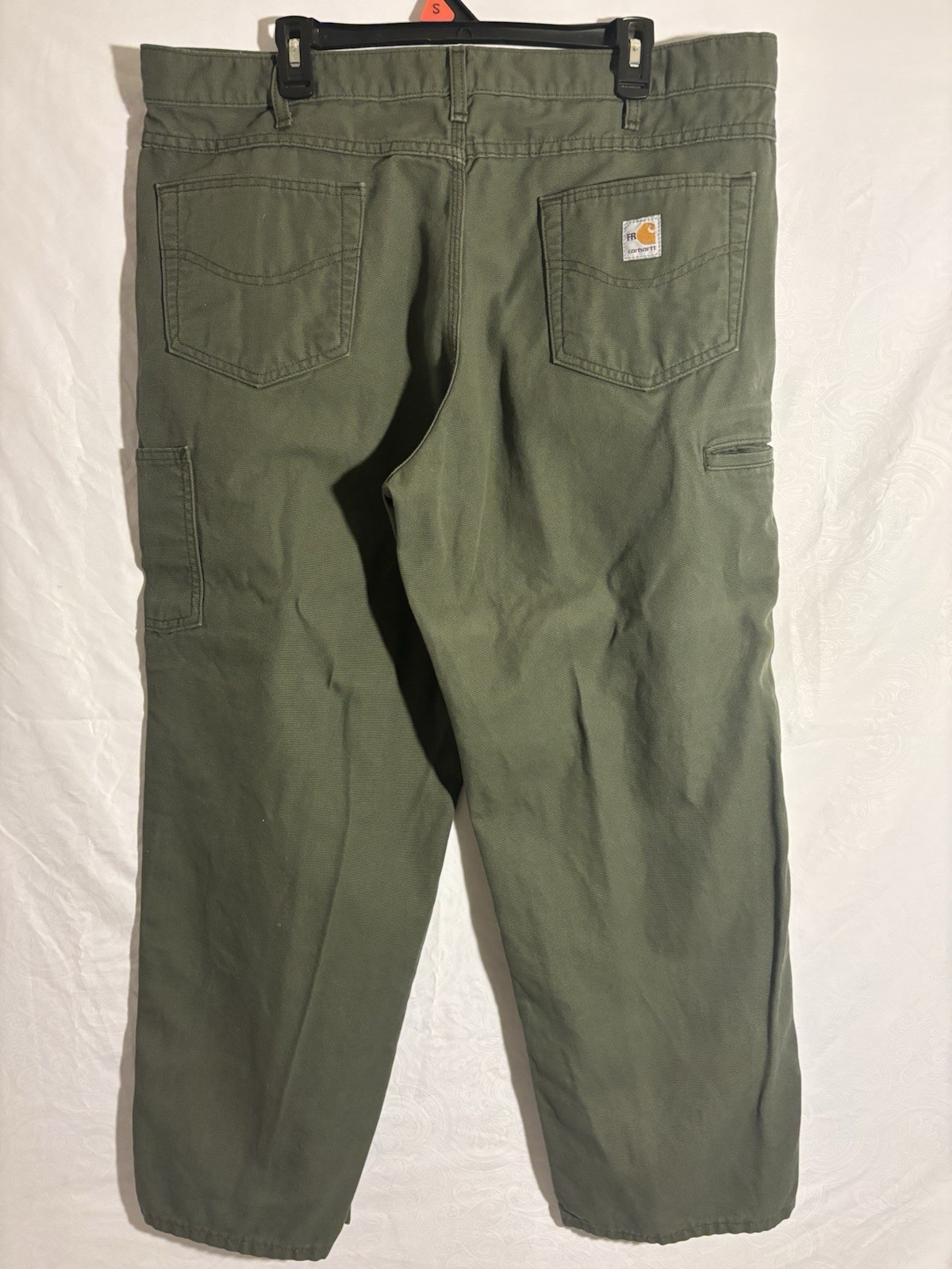 Carhartt Flame Resistant Cotton Nylon Work Pants Green Men’s 40×30 FRB159MOS