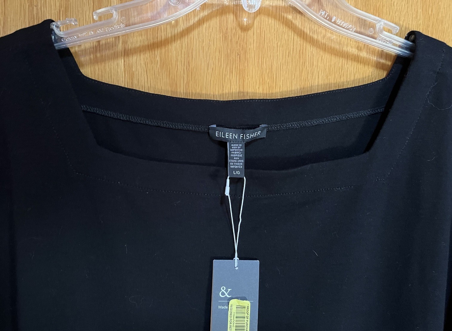 Eileen Fisher Black Knit Top – Large – Viscose Jersey