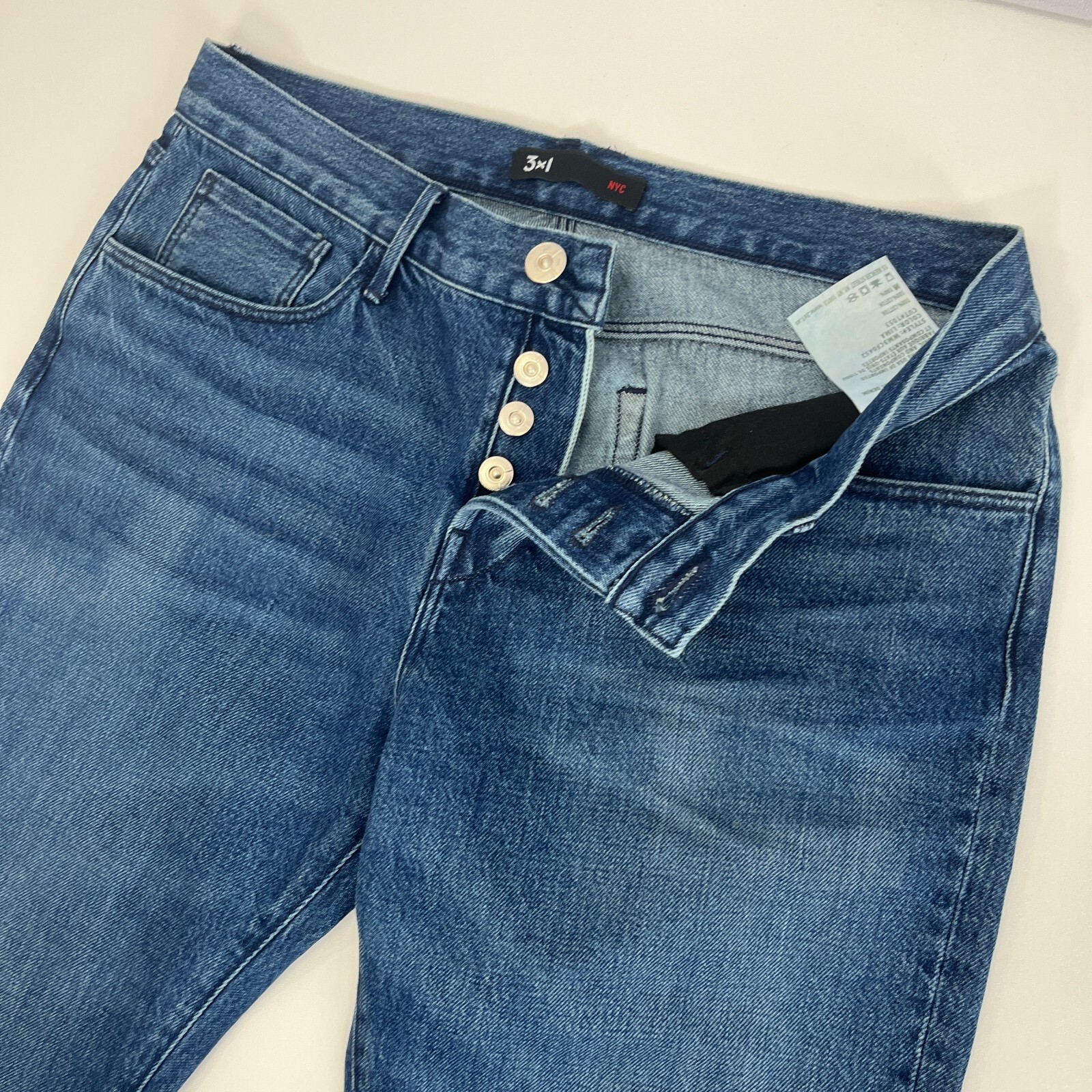 3×1 NYC Original Fringe Hem Lima Straight Denim Crop Selvedge Jeans 29 USA