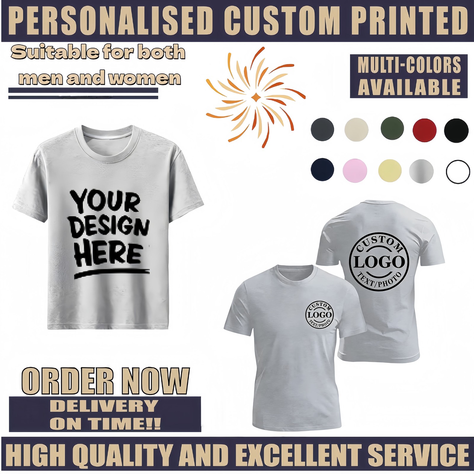 Father’s Day Gift Personalized T-Shirt, Custom Name & Dad Title Image Print