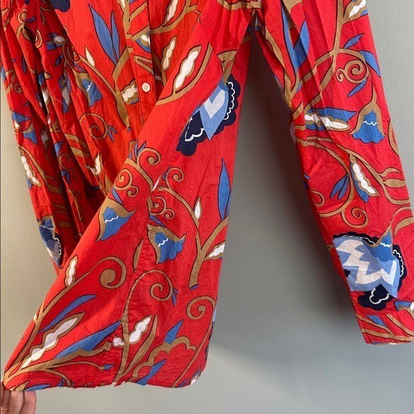 NWT J. McLaughlin Womens Lois Floral Button Down Shirt Lilywood Size L Preppy