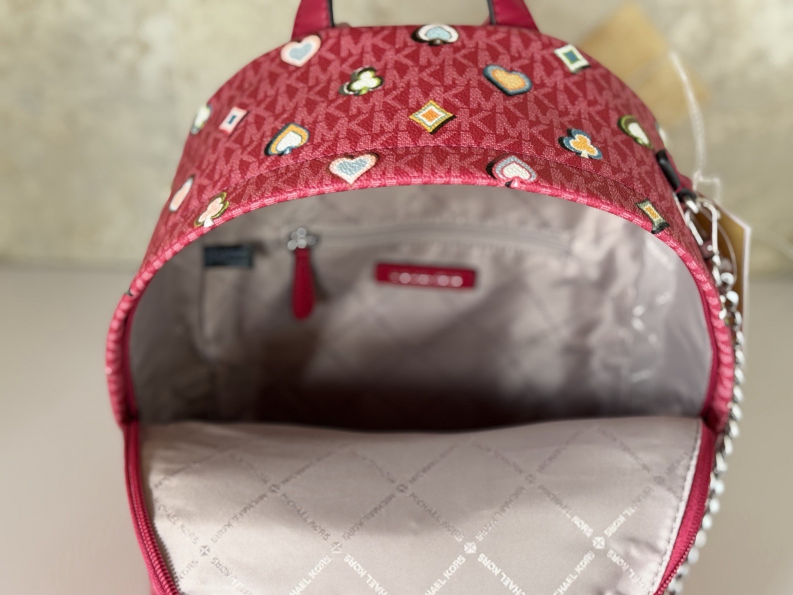 Michael Kors Slater Medium Chain Backpack MK Dark Raspberry Multi