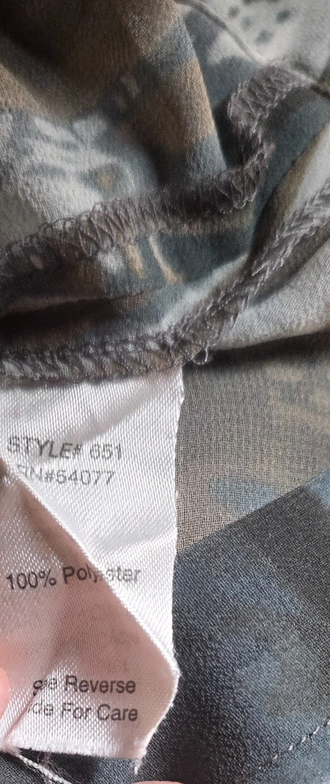 CAbi #651 Painted Tunic Blouse Medium Gray Chiffon Sheer Watercolor (M)