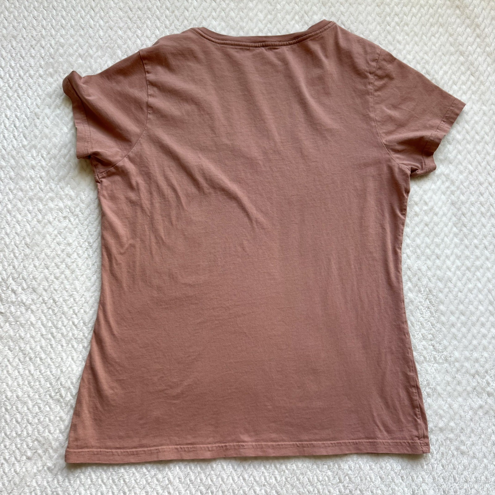 PACT Organic Cotton V Neck T Shirt S Mauve Pink Minimalist Capsule Wardrobe