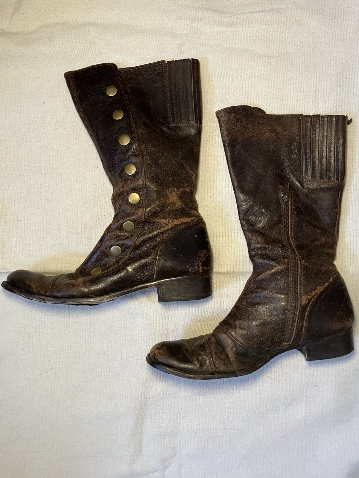 Jessica Bennett dark brown 90s worn leather victorian style boots US 9 womens