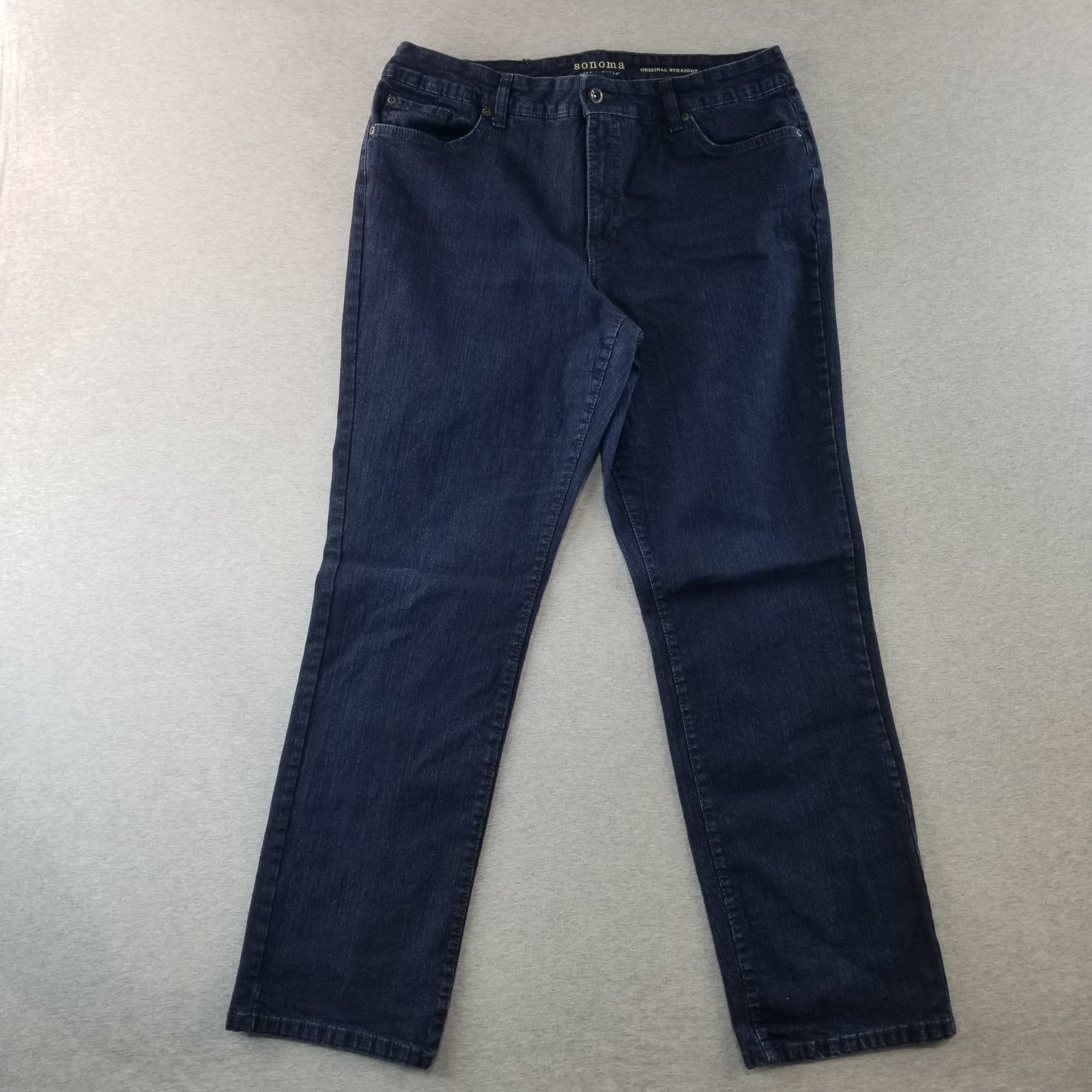 Sonoma Jeans Women’s Sz 16 Original Straight Dark Wash 98% Cotton Normcore Nice
