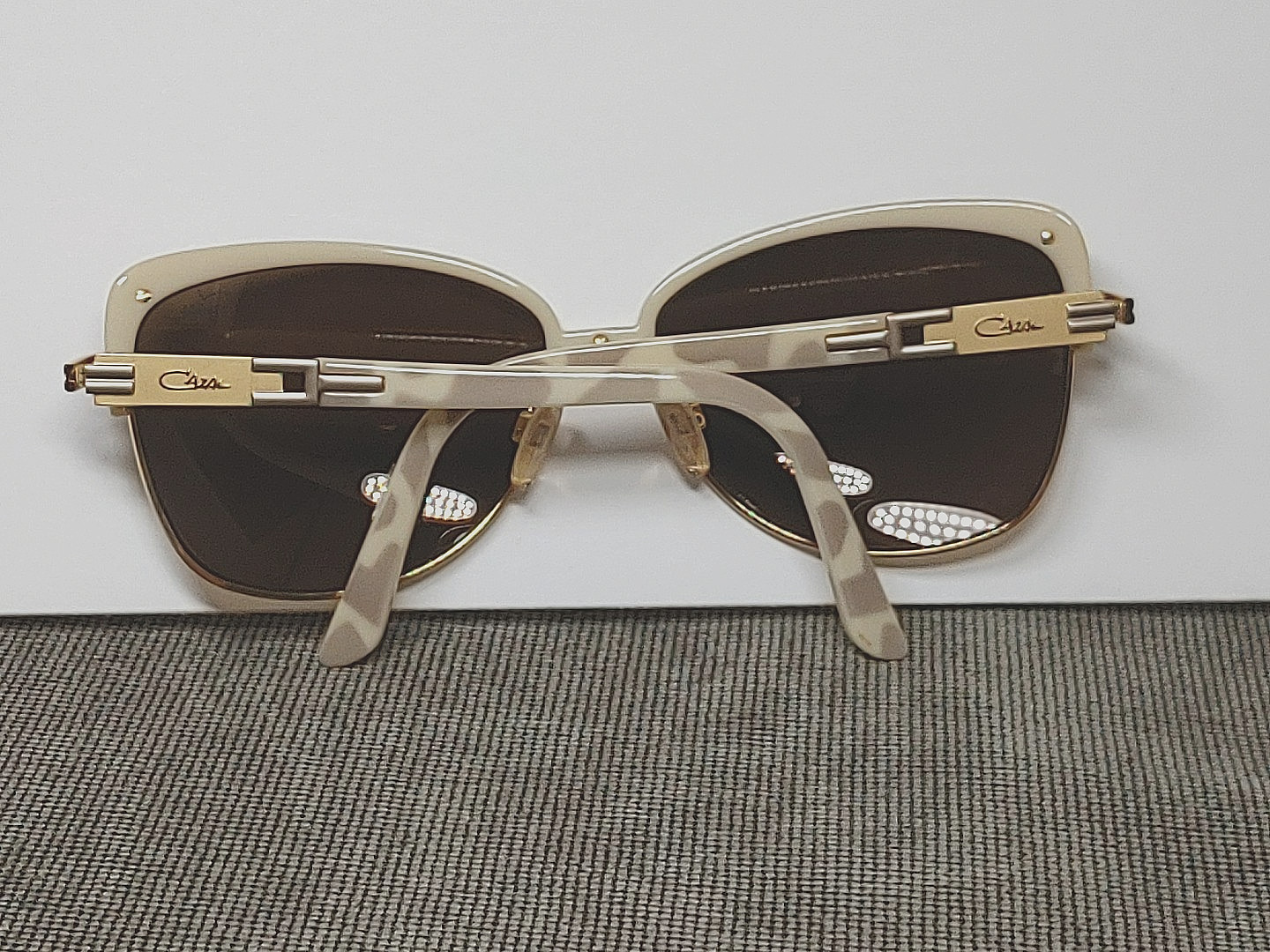 Cazal 9062 Sunglasses Frames 003 Ivory Gold Full Rim 60-15-135 Semi Cat Eye