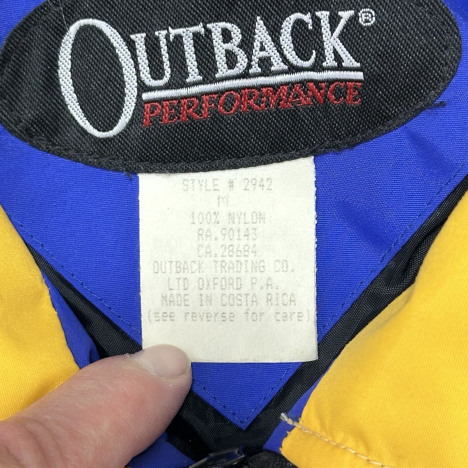 NEW Vintage Outback Trading CO Performance Waterproof Rain Jacket Size M Blue