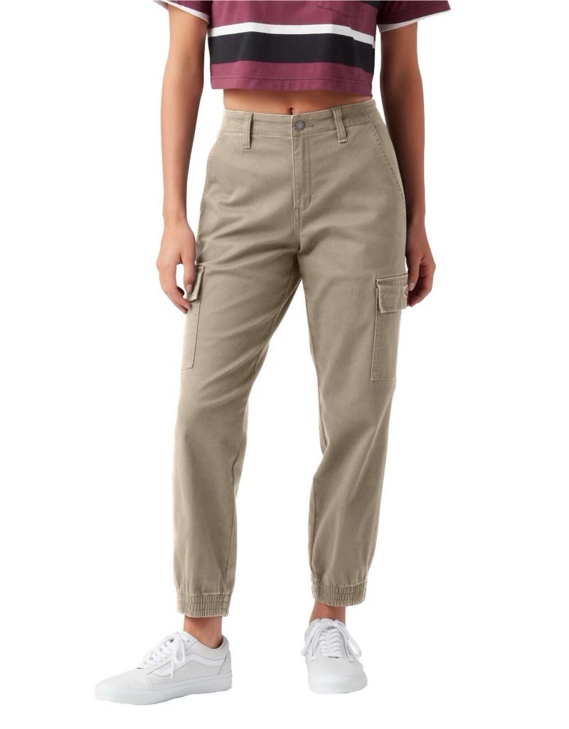 Dickies Women’s High Rise Fit Cargo Jogger Pants, Desert Sand, Size 30