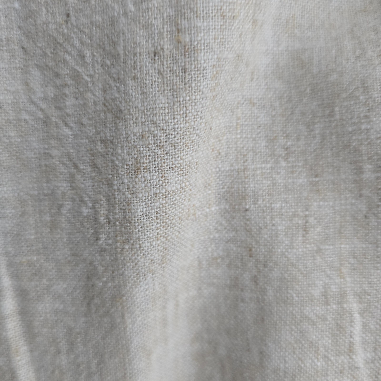 Women’s Linen Blend Pull-On Pants Off White Elastic Waist Wide Leg 28-30 x 30
