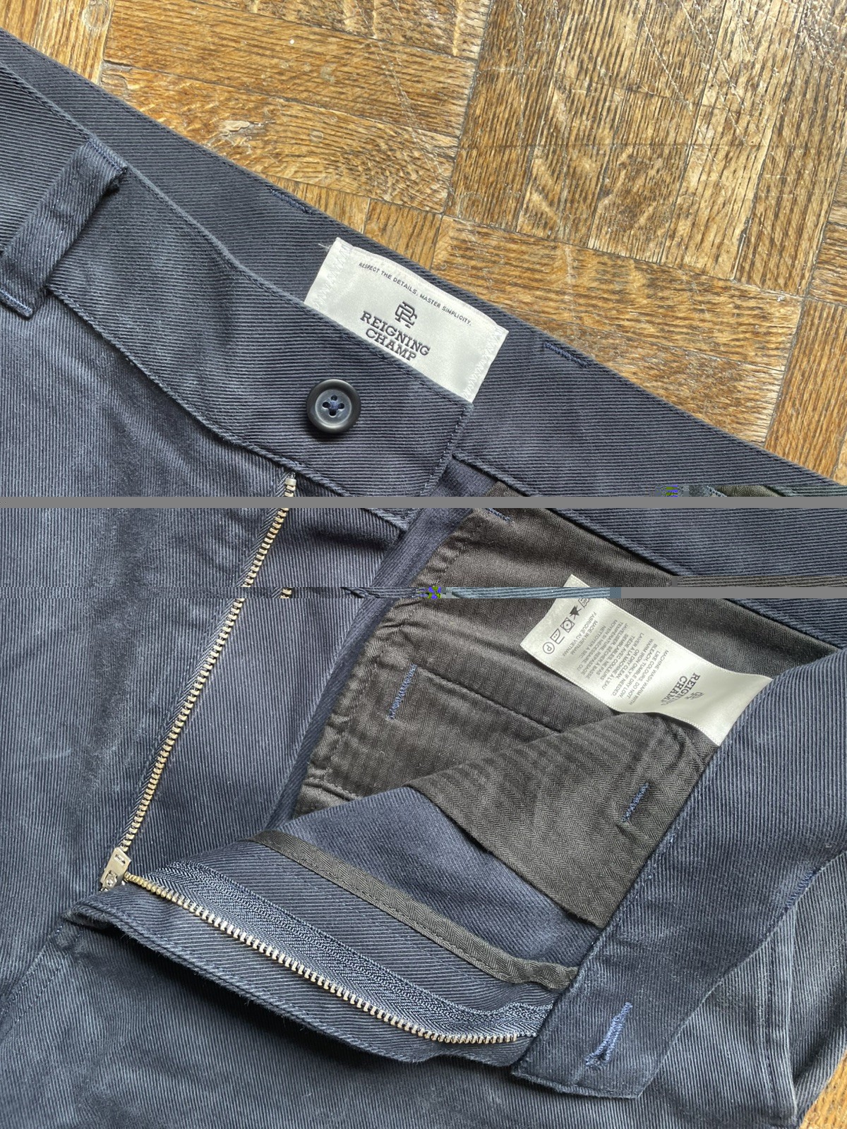 Reigning Champ Freshman Cotton Chino Pants Dark Navy RC 5455