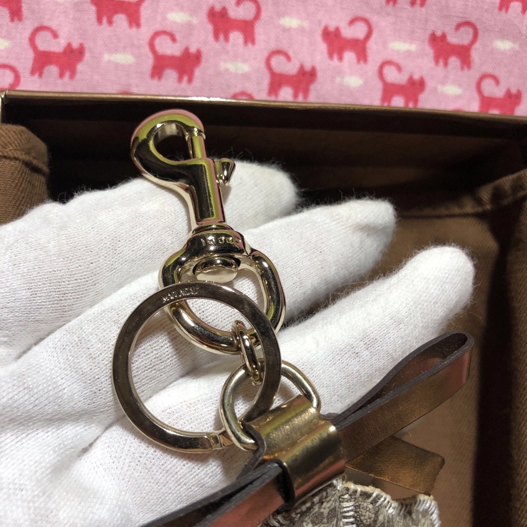 Gucci Auth Guccoli Great Dane Ulisse Dog Charm Key Ring Leather 18 cm 7.1″ Used