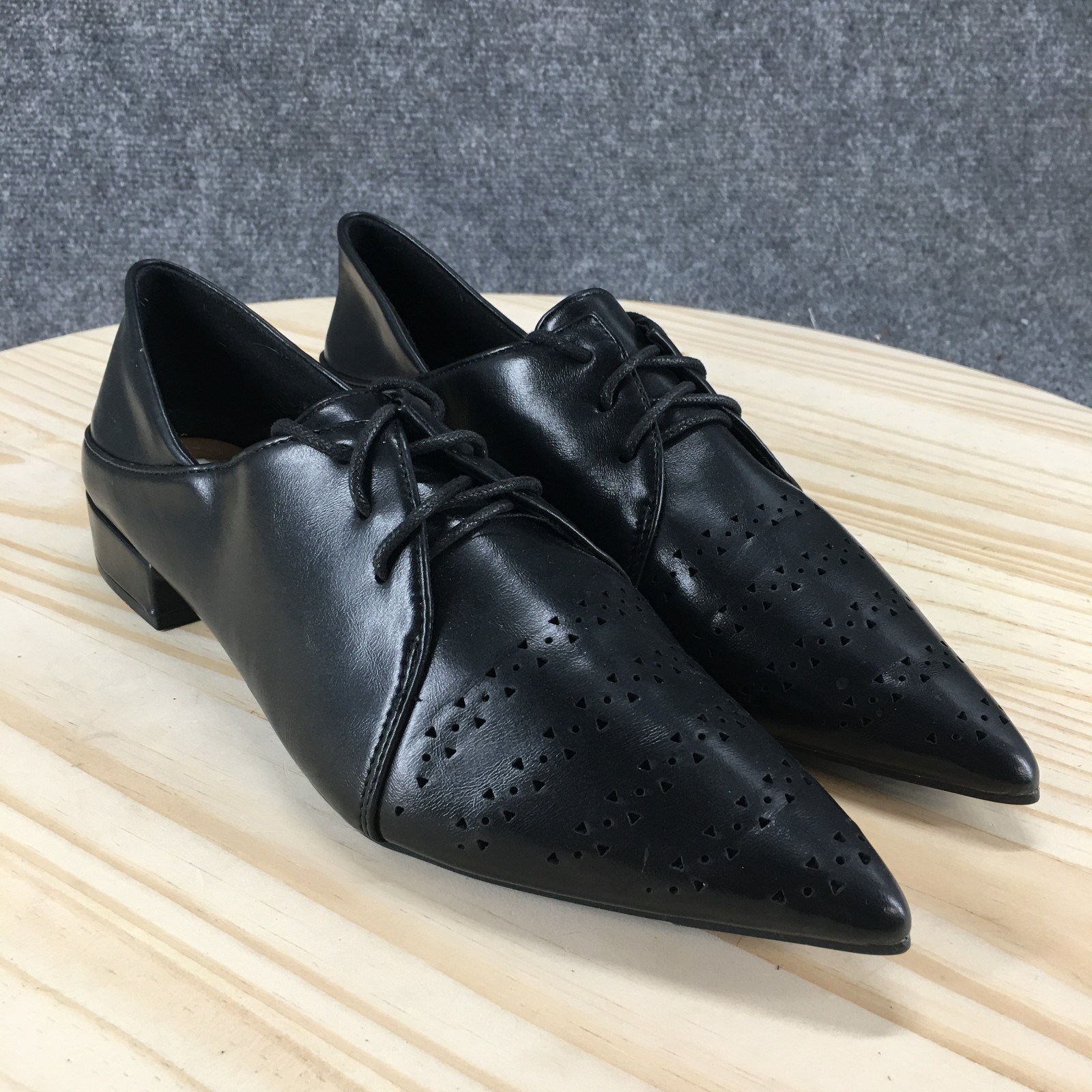 Magick Workings Witchy Spell Dance Flat Shoes Womens 40 Black Pointed Toe PU