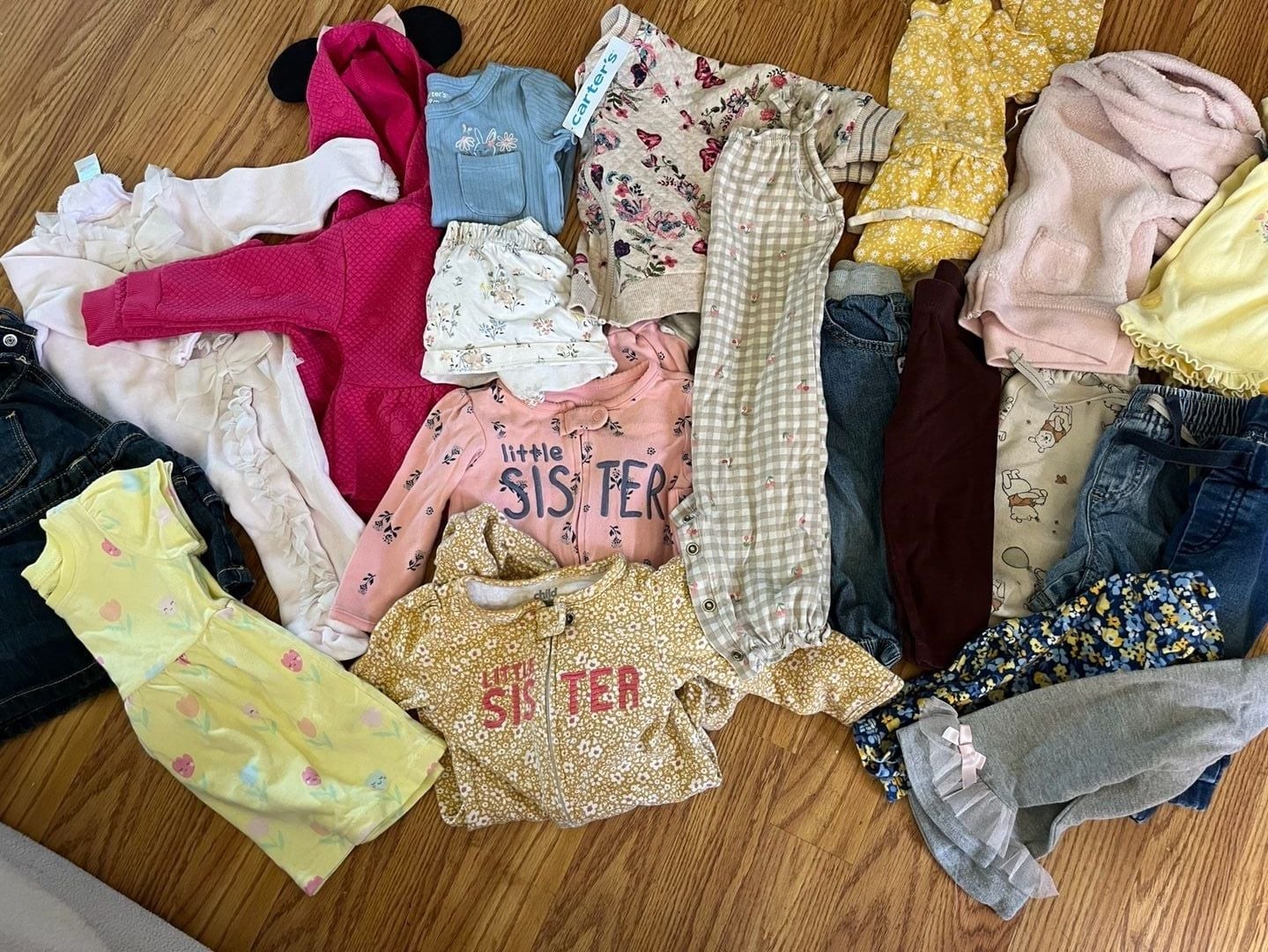 Baby Girl Clothing Lot of 20 Pieces Including Carter’s, Old Navy, and Winnie the
