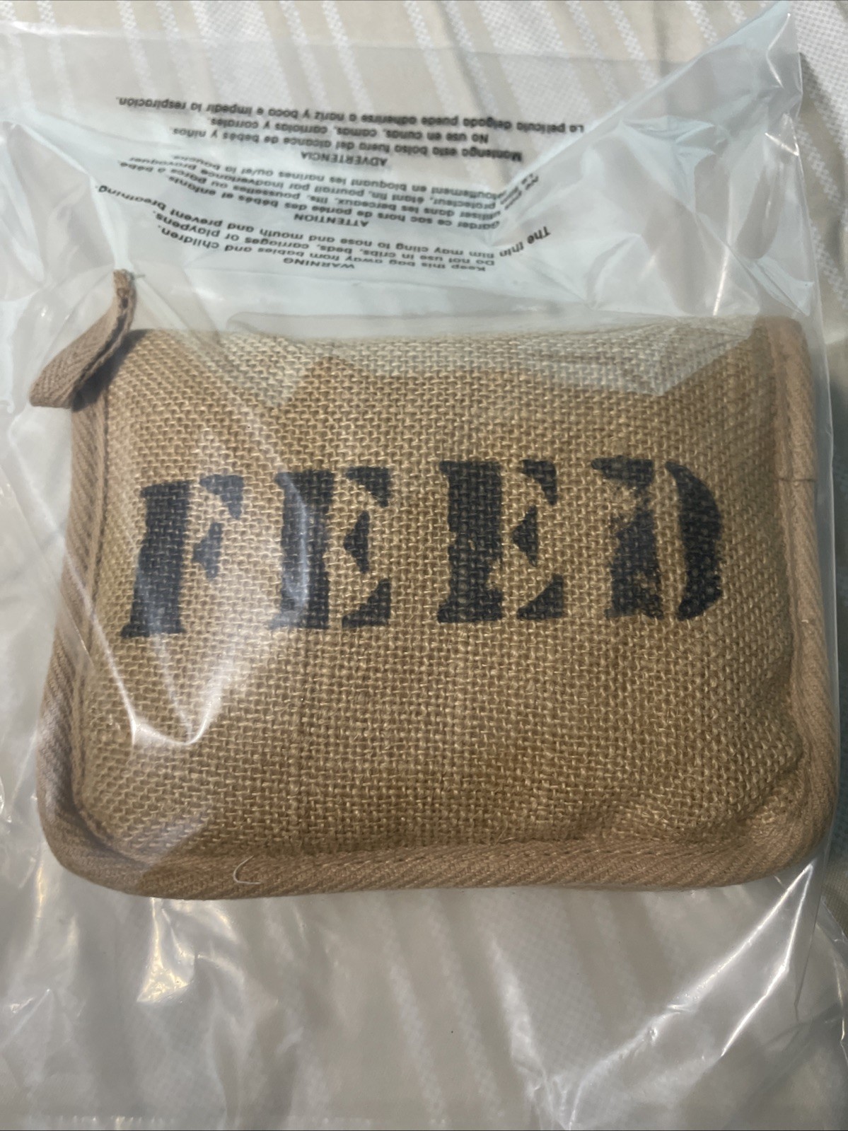 Feed 100 Children of the World Convertible Re-Usable Cotton Tote Burlap Bag