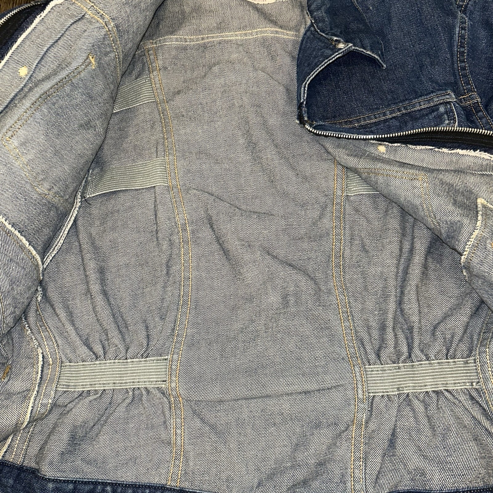 Vintage 60s Maverick Blue Bell Denim Zip Up Pleated Jacket Medium