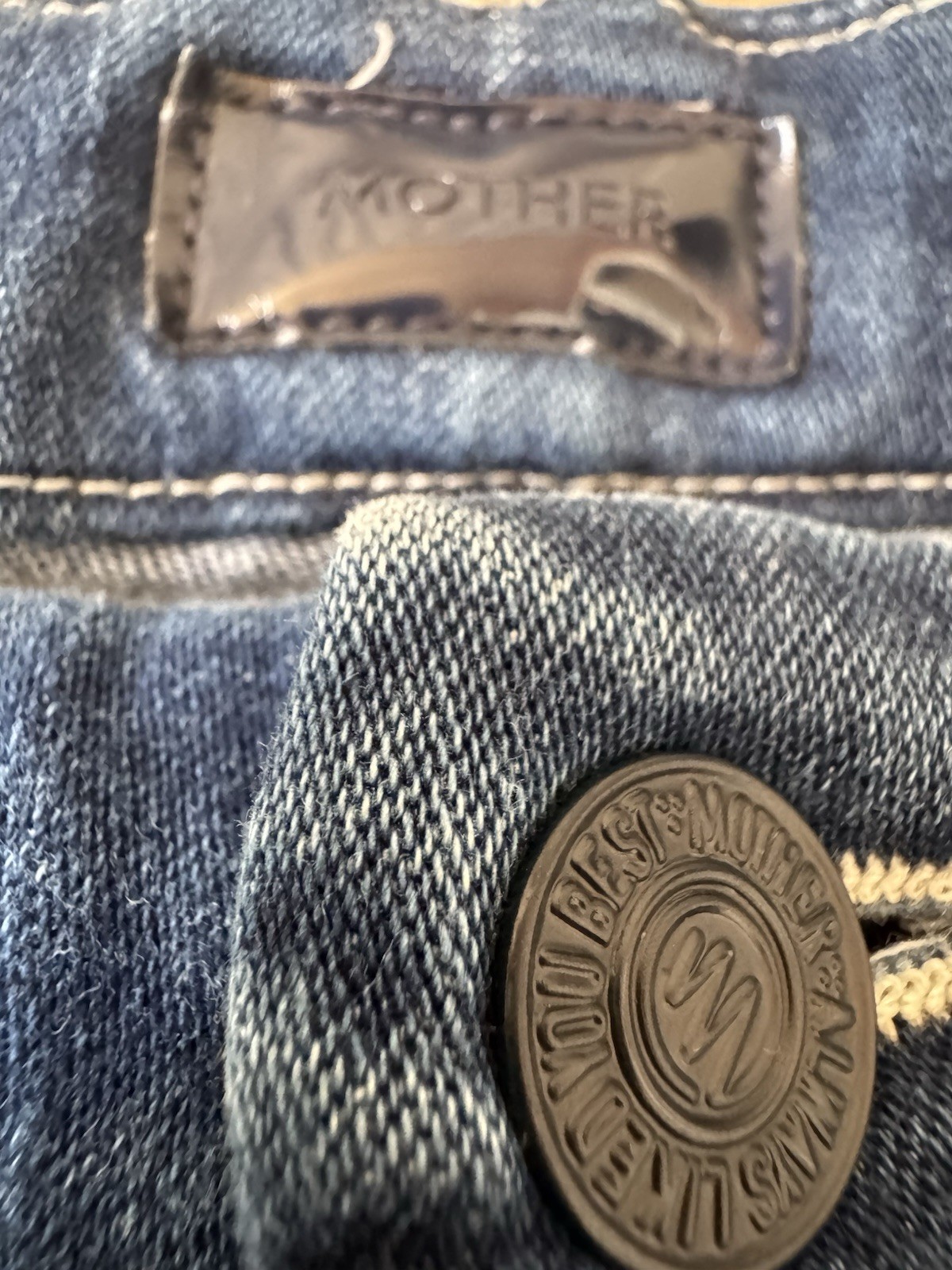 Mother Blue Jeans High Waisted Looker Ankle in The Road to Paradise Size 27