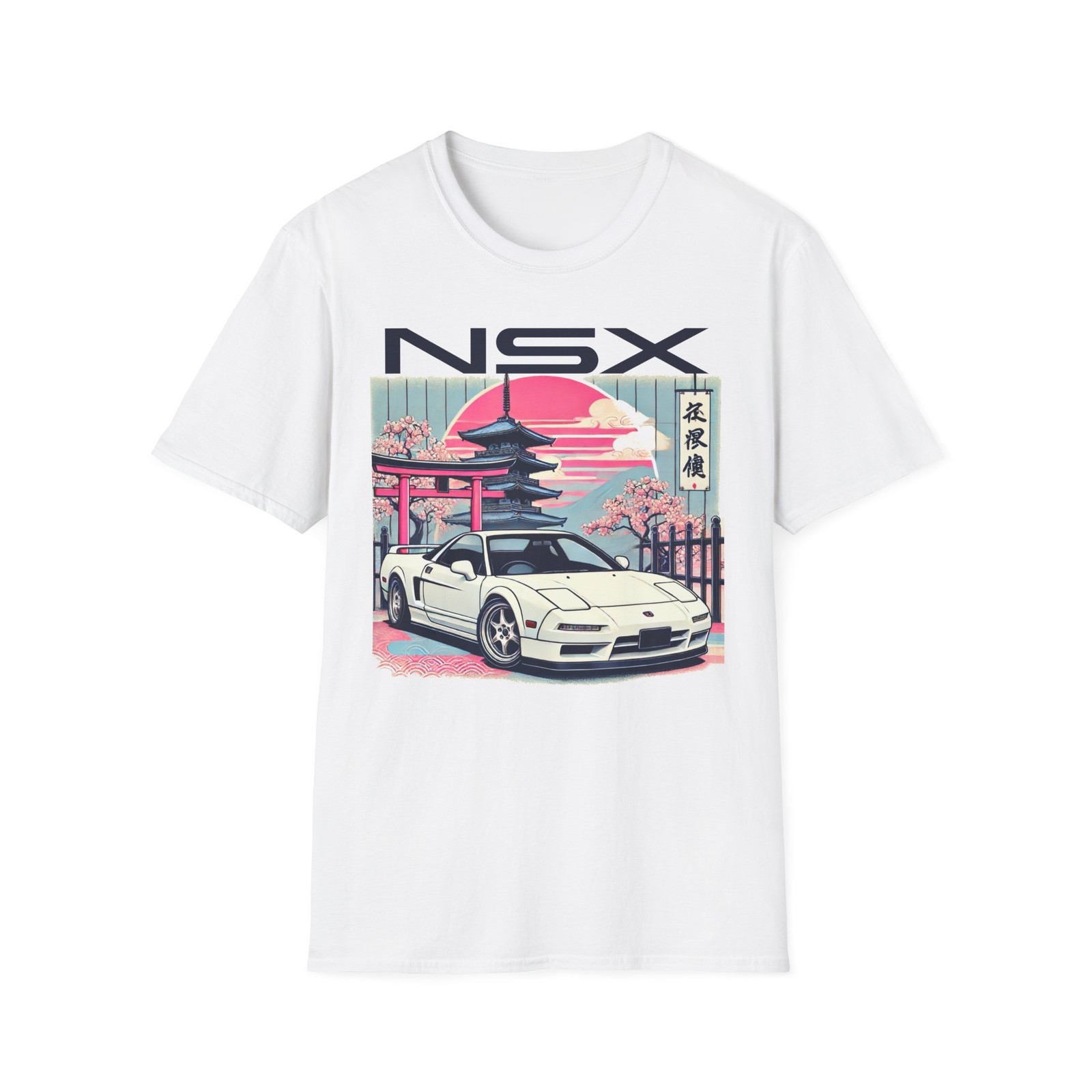 NSX JDM Japanese Pagoda Torii Cherry Blossom Mt Fuji Graphic T-Shirt