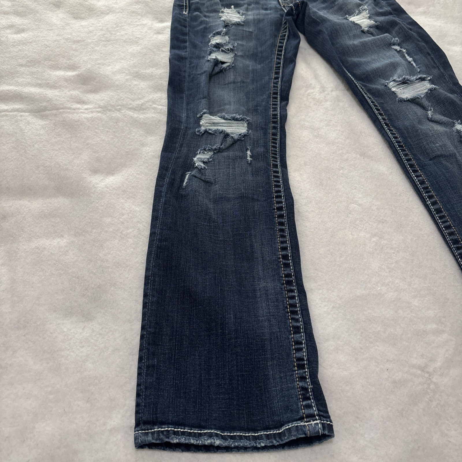 BKE Buckle Jake Jeans Men’s Size 30×32 Distressed Straight Leg Stretch Dark Wash