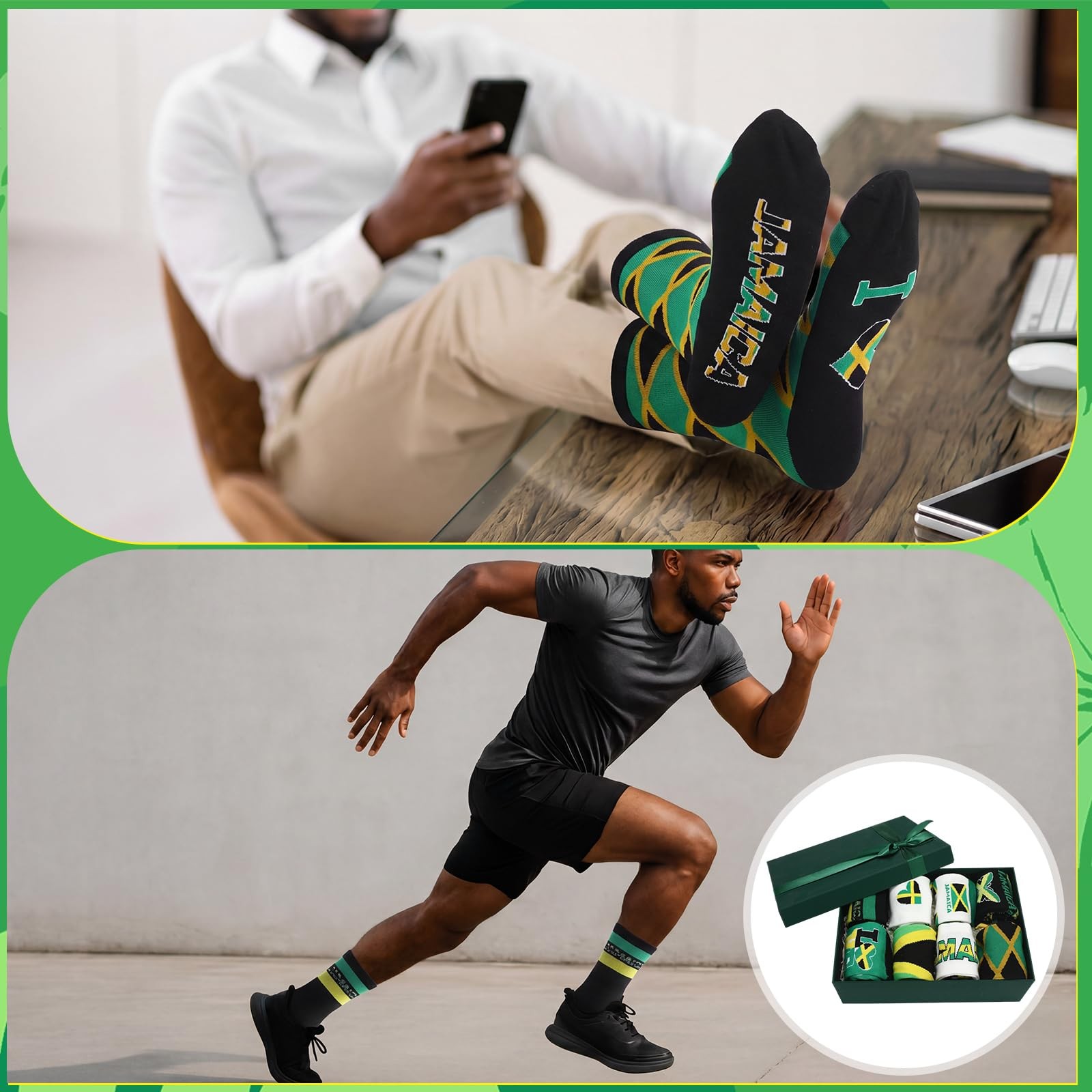 8 Pairs Jamaican Socks for Men Women Jamaican Flag Printed Breathable Cotton …