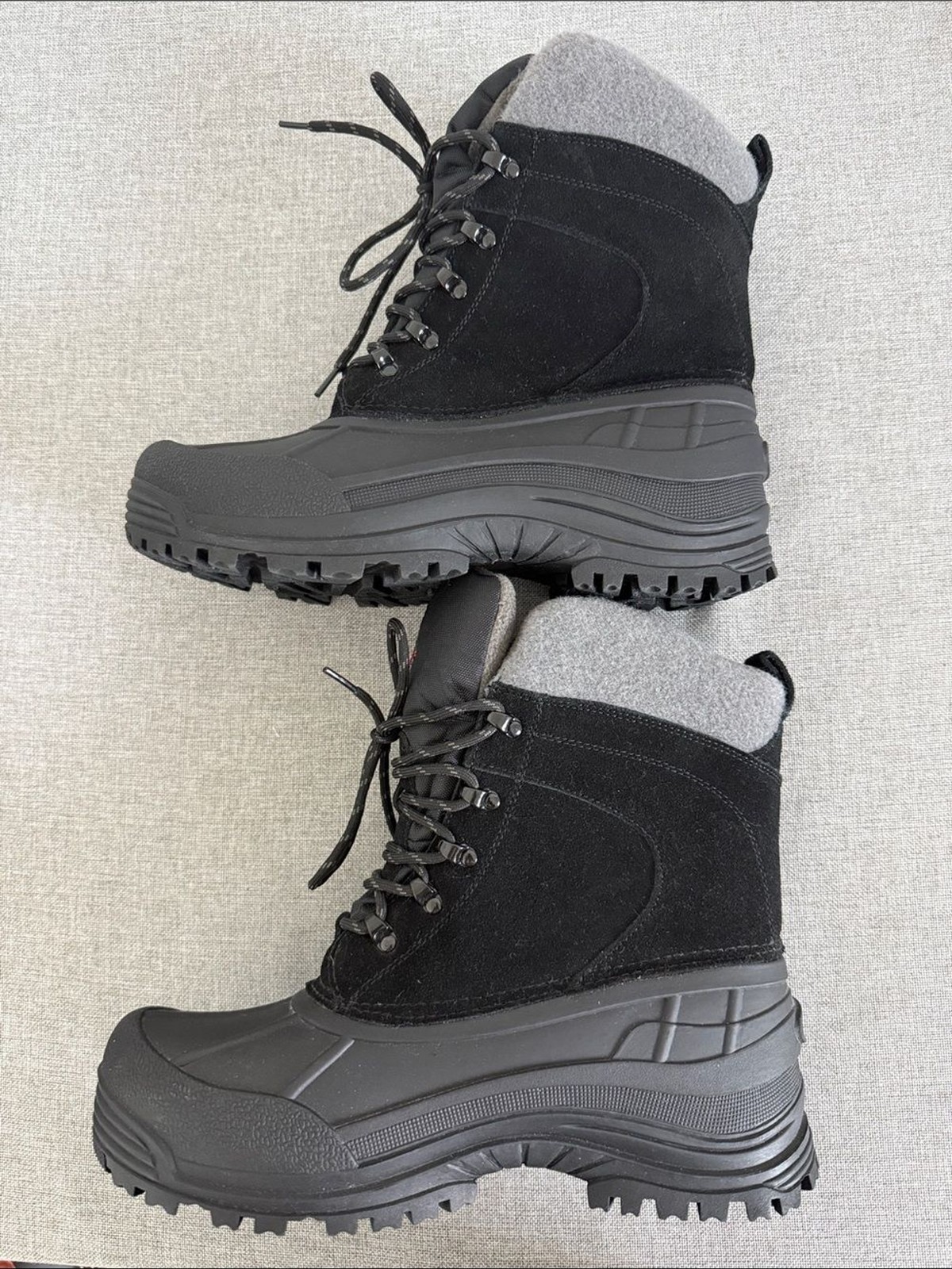 NORTIV 8 Men’s Insulated Waterproof Winter Snow Boots Black Size 9
