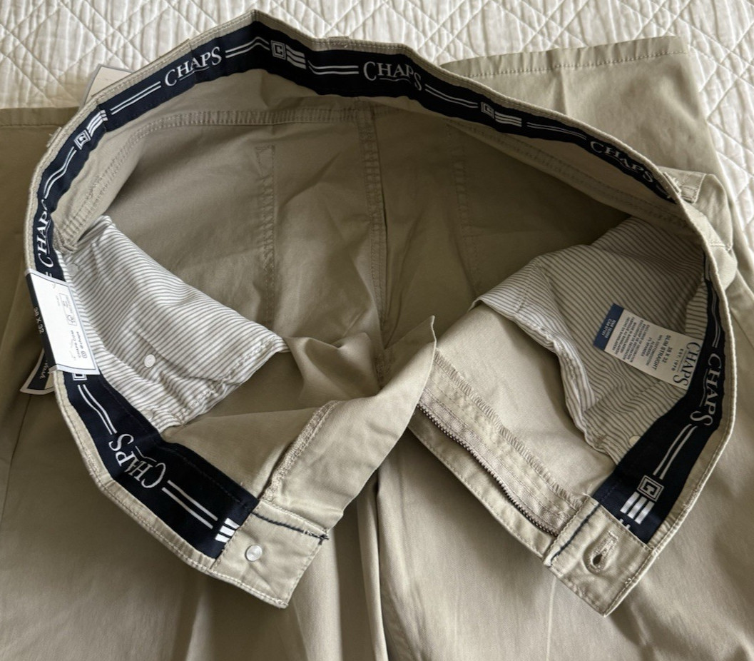 Chaps Slim Straight Fit Five Pocket Twill Pant Hampton Khaki