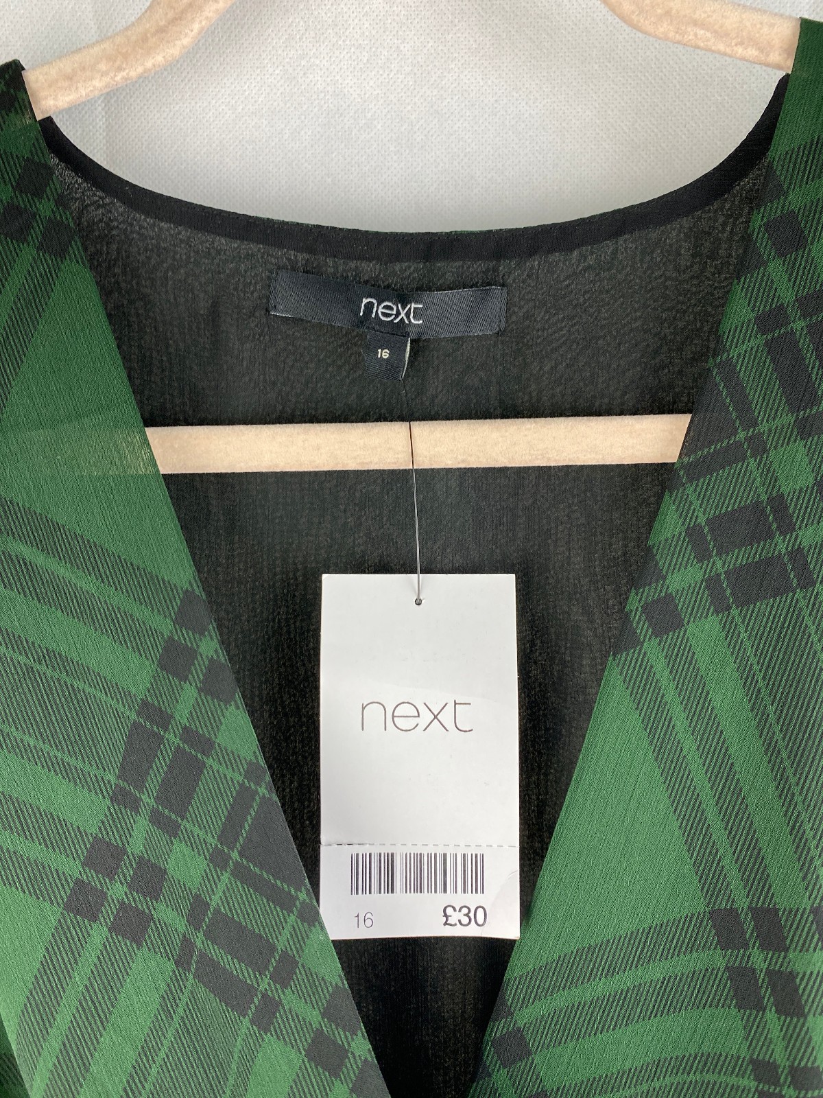 Next Blouse UK 16 Dark Green Long Sleeve Office Work