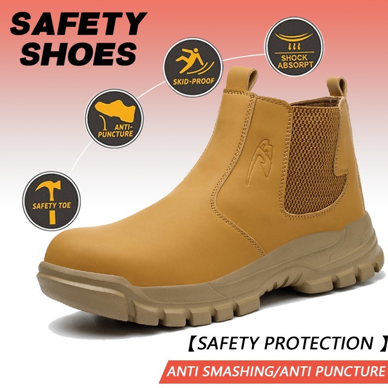 Mens Waterproof Work Boots Safety Shoes Steel Toe Botas De Trabajo Para Hombre