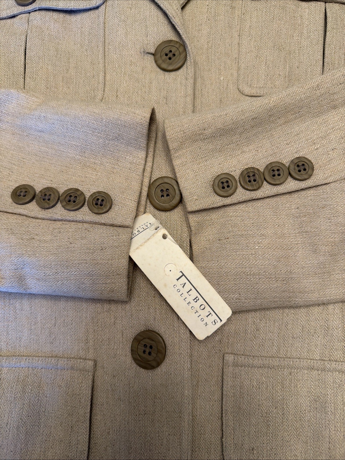 NWT Talbots Collection Beige Linen Blend Safari Style Jacket Size 6 MSRP $ 208