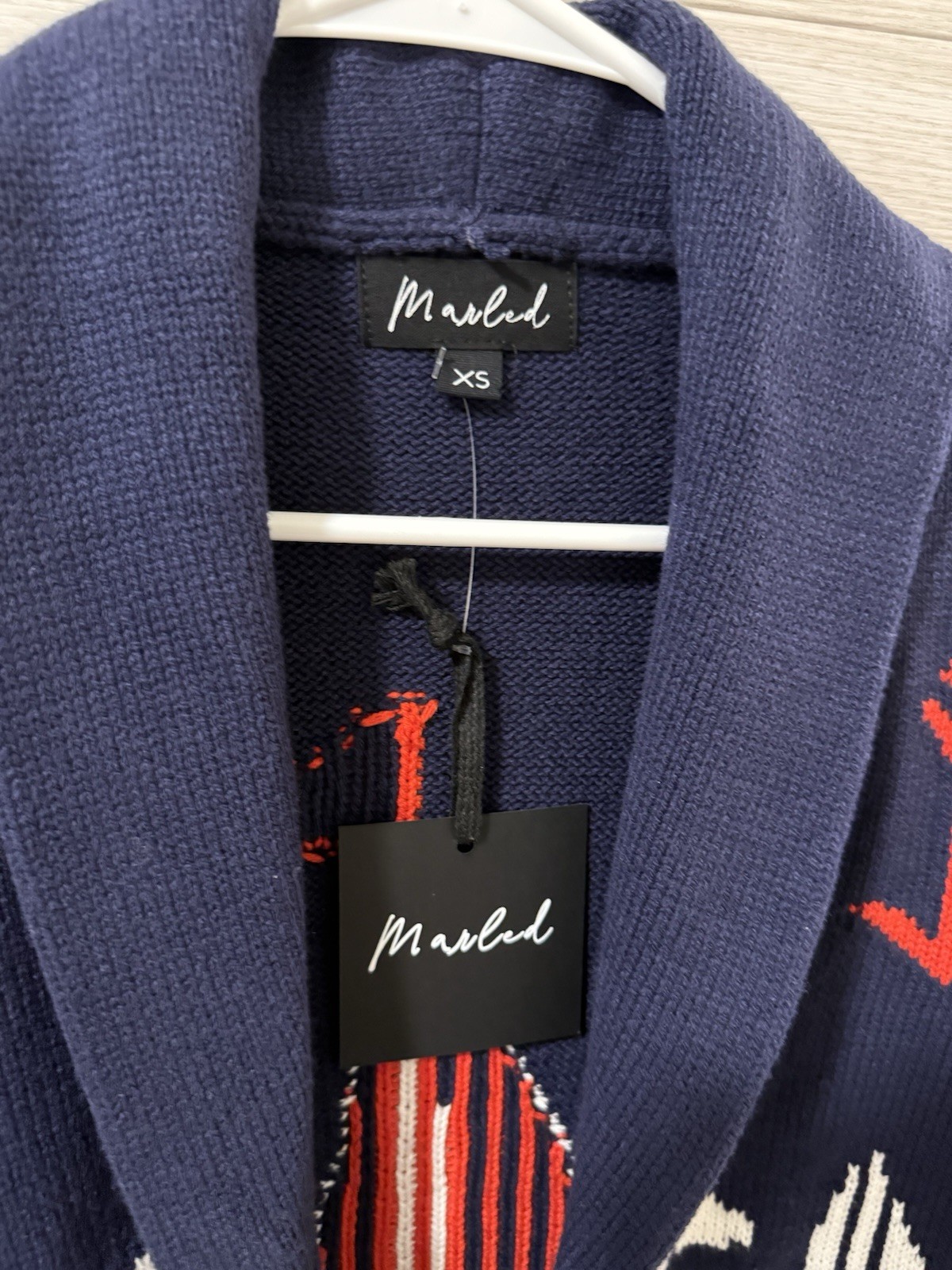 Sailboat Lodge Cardigan in Dark Navy XS