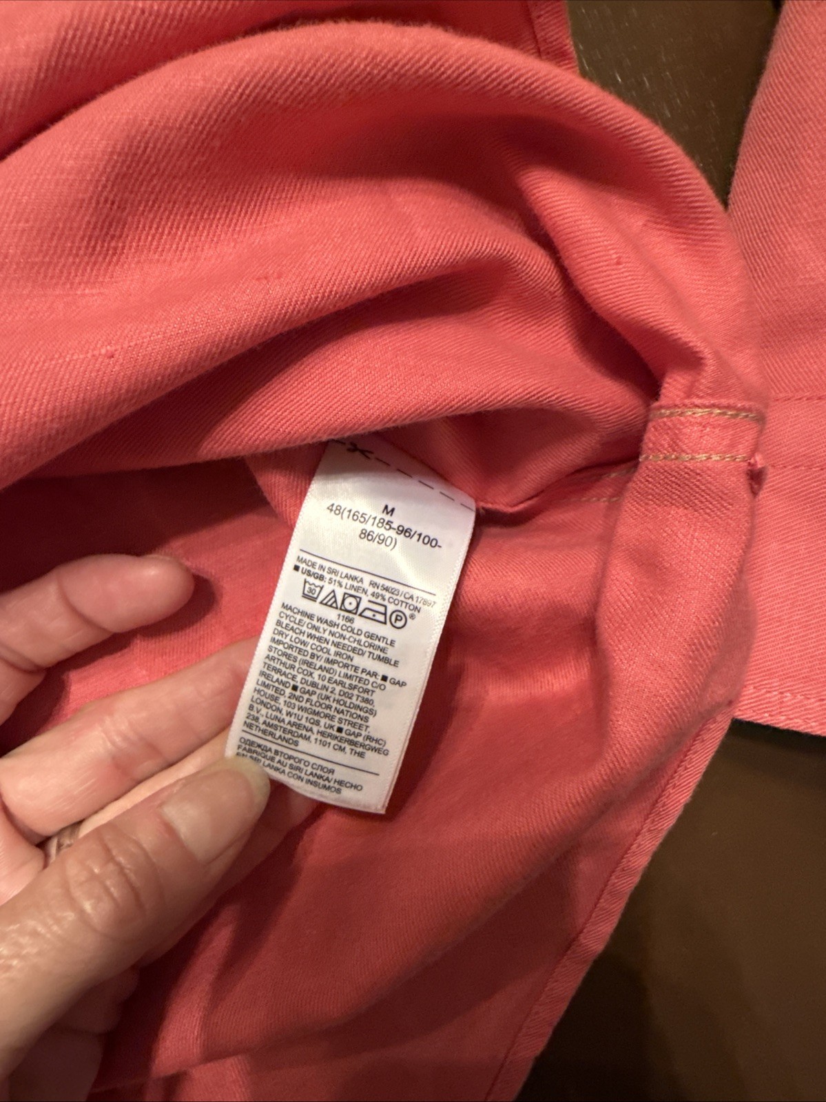 Banana Republic Utility Shirt Mens Medium Reissue Bombay Soft-Wash Salmon