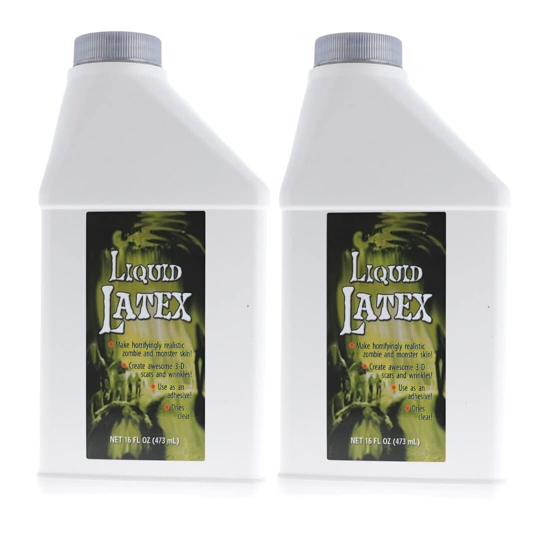Liquid Latex 2 Pack – Dries CLEAR – General Purpose, Professional Special FX