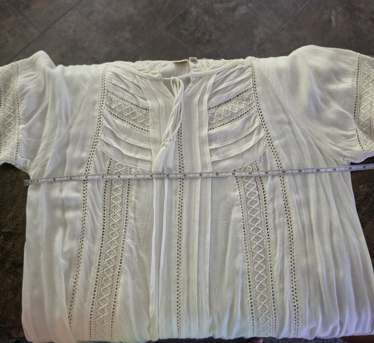 VINTAGE Y2K Womens LARGE BOHO Dress Knitted Lace ROMANTIC/ COTTAGECORE/ FLOWY