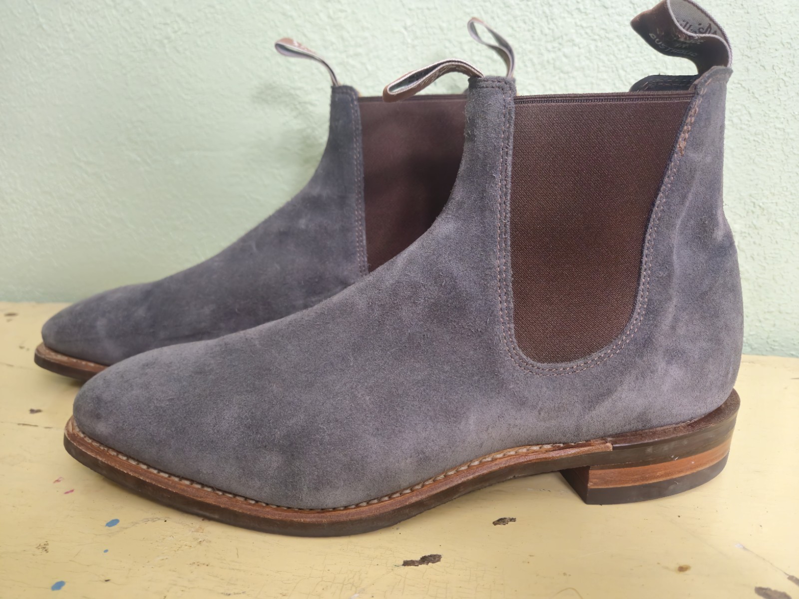 RM Williams Craftsman Chelsea Men’s US 11 D Blue Gray Suede Boots