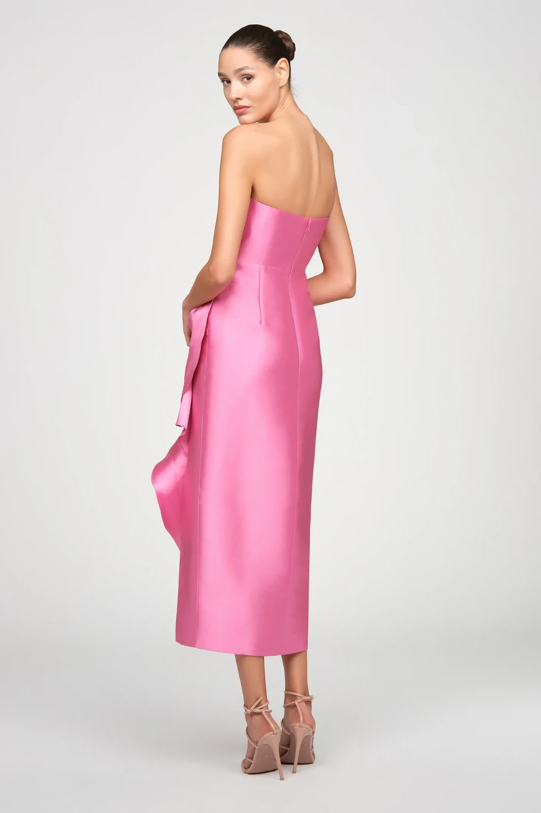 NWT Theia Marla Strapless Sculptural Drape Cocktail Dress Sunlit Pink Size 10